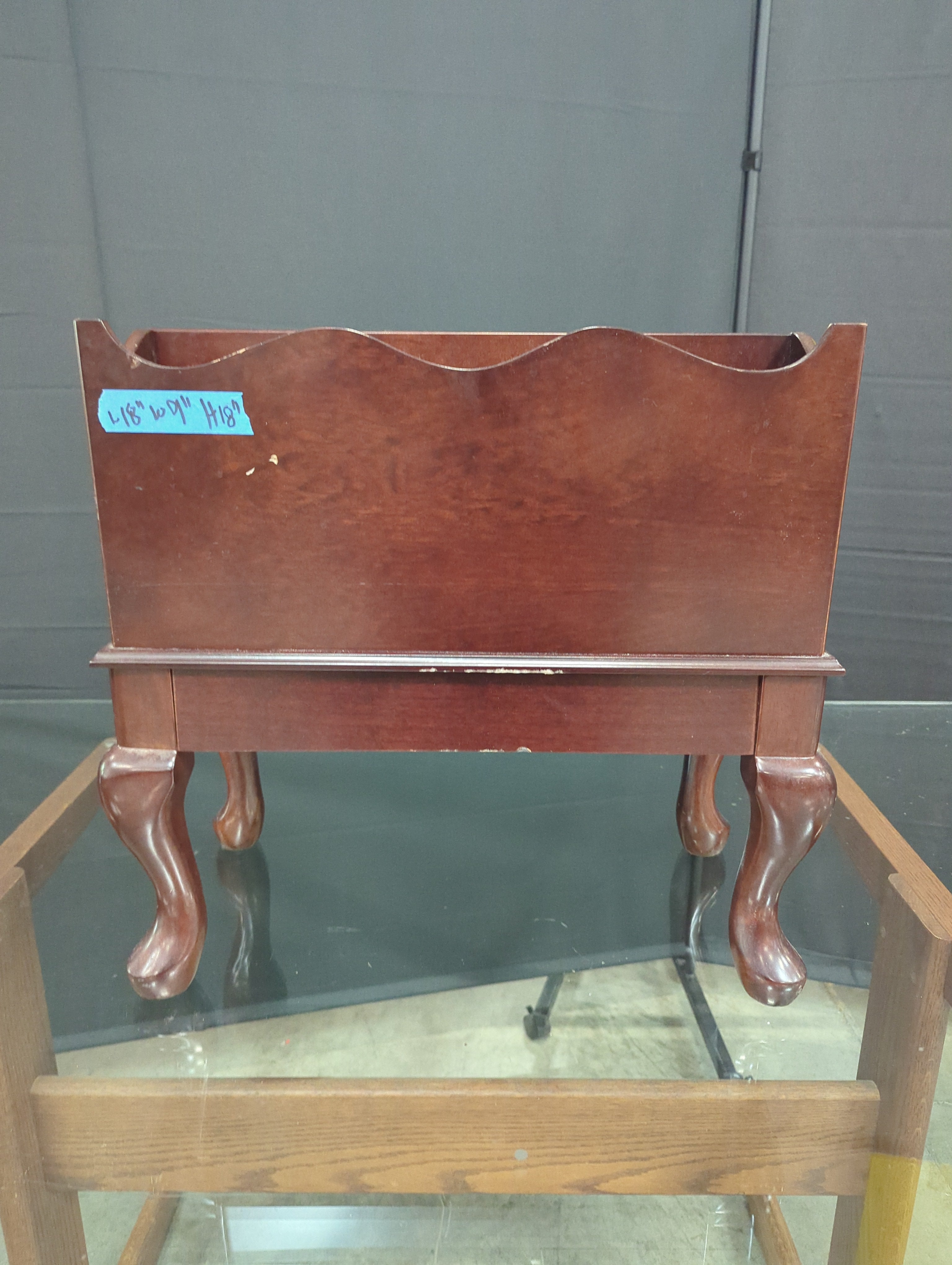 Traditional Dark Wood Divided Magazine Rack