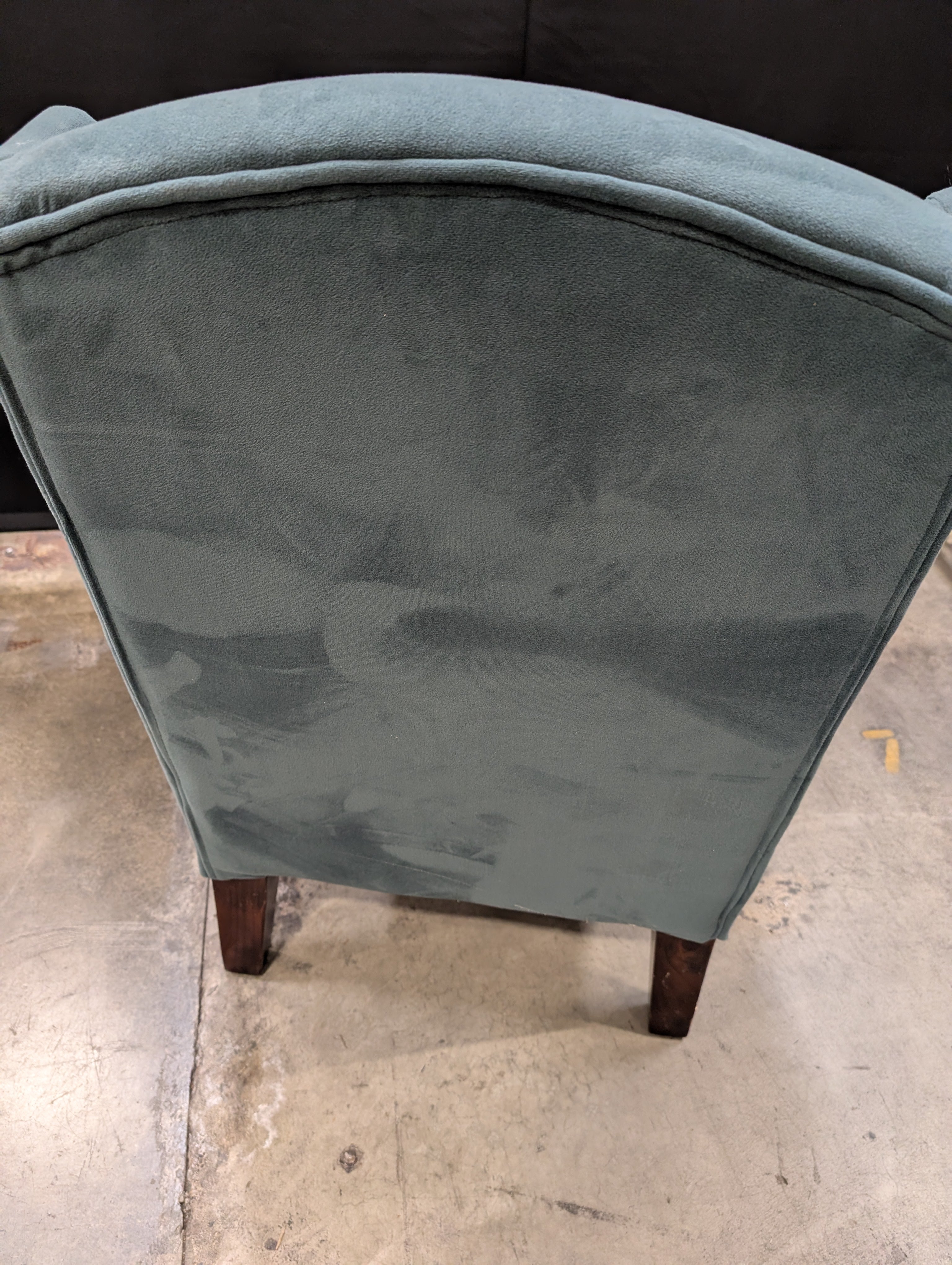 Deep Teal Velvet Upholstered High-Back Accent Chair