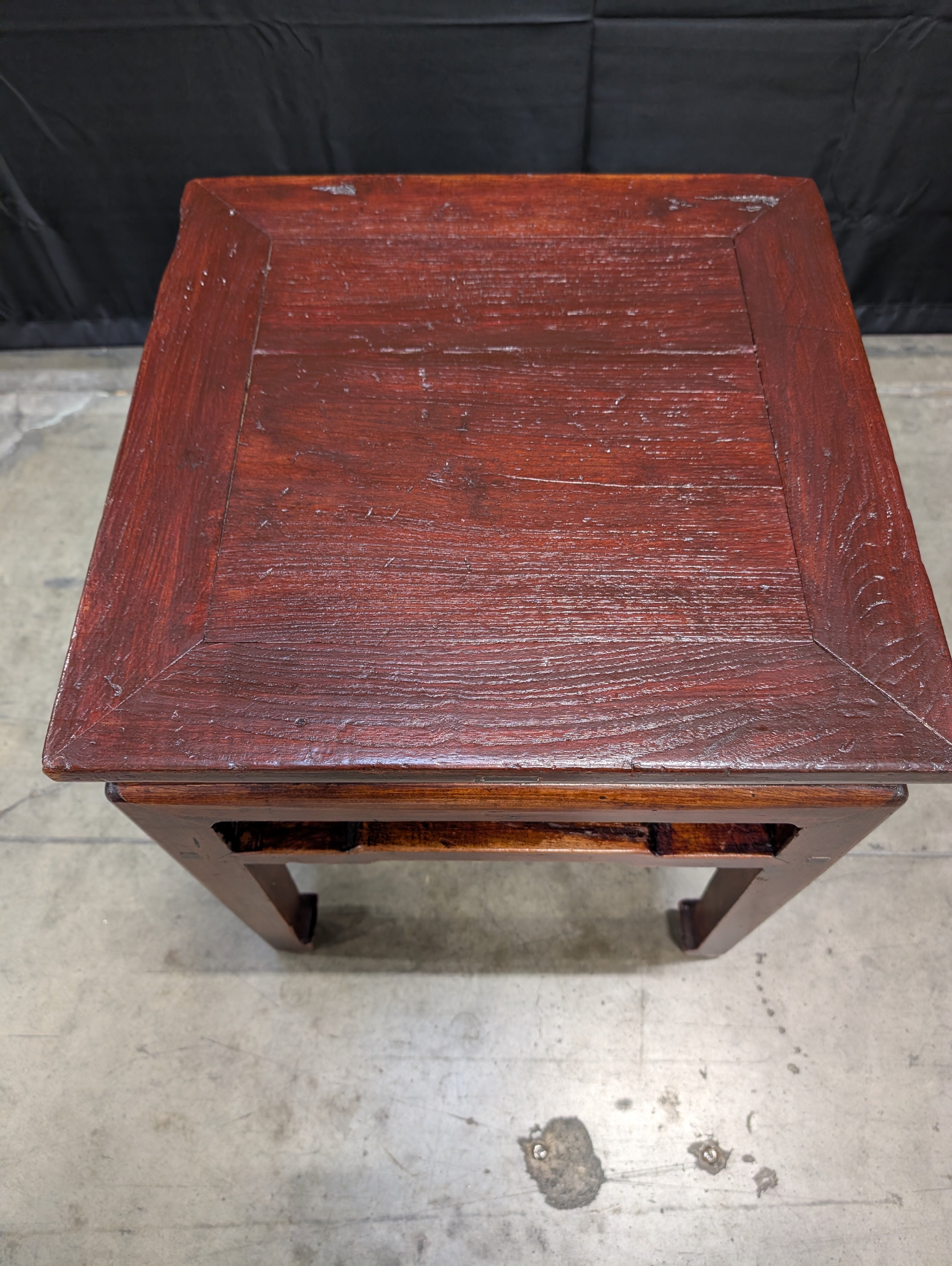 Richly Stained Wood Square Side Table