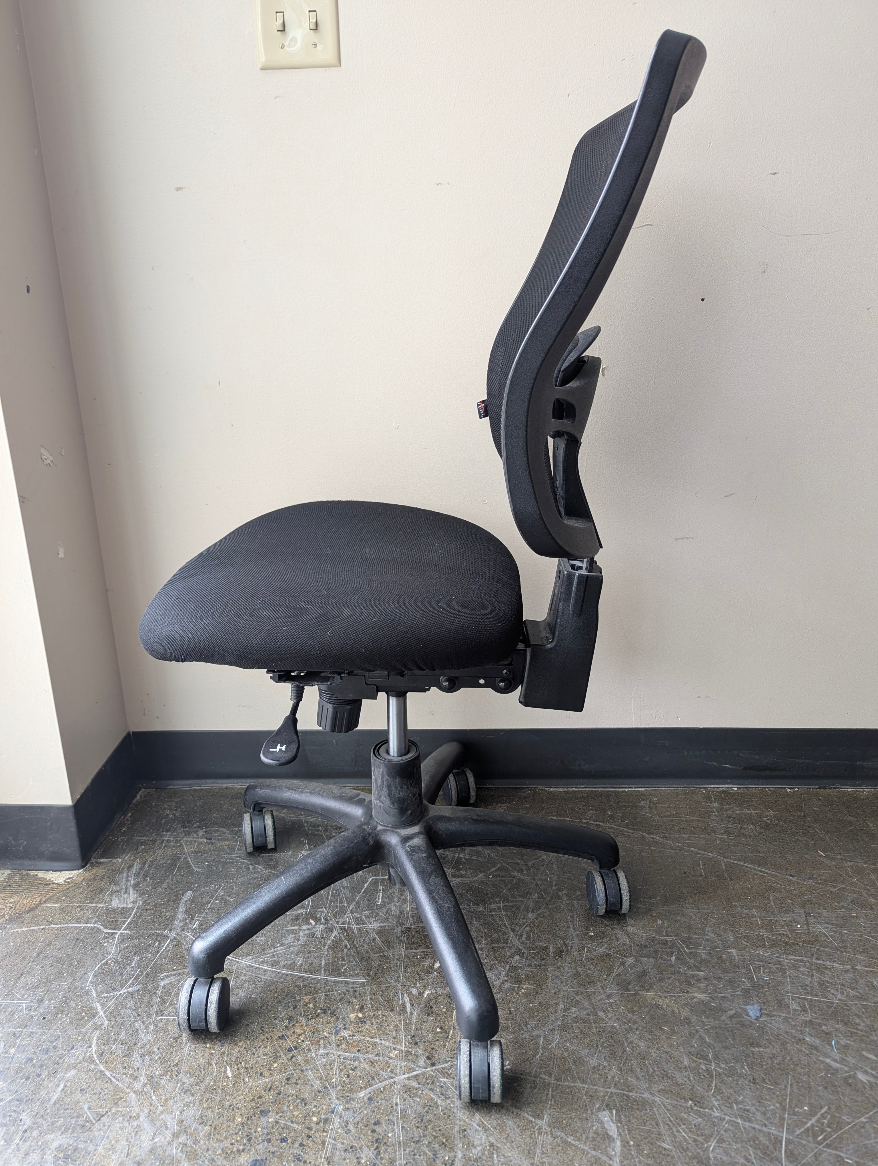Modern Black Mesh Drafting Stool with Adjustable Height
