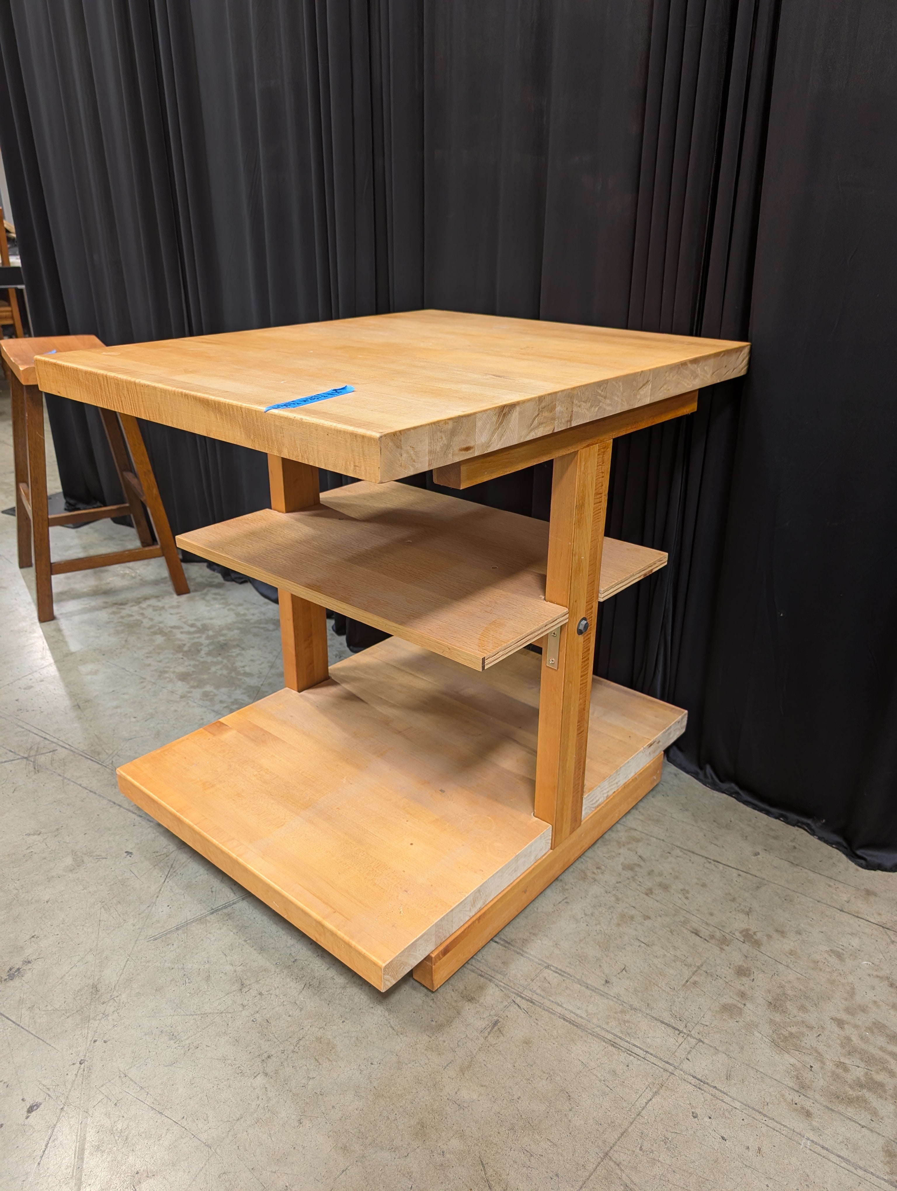 Light Wood Three Tier Table