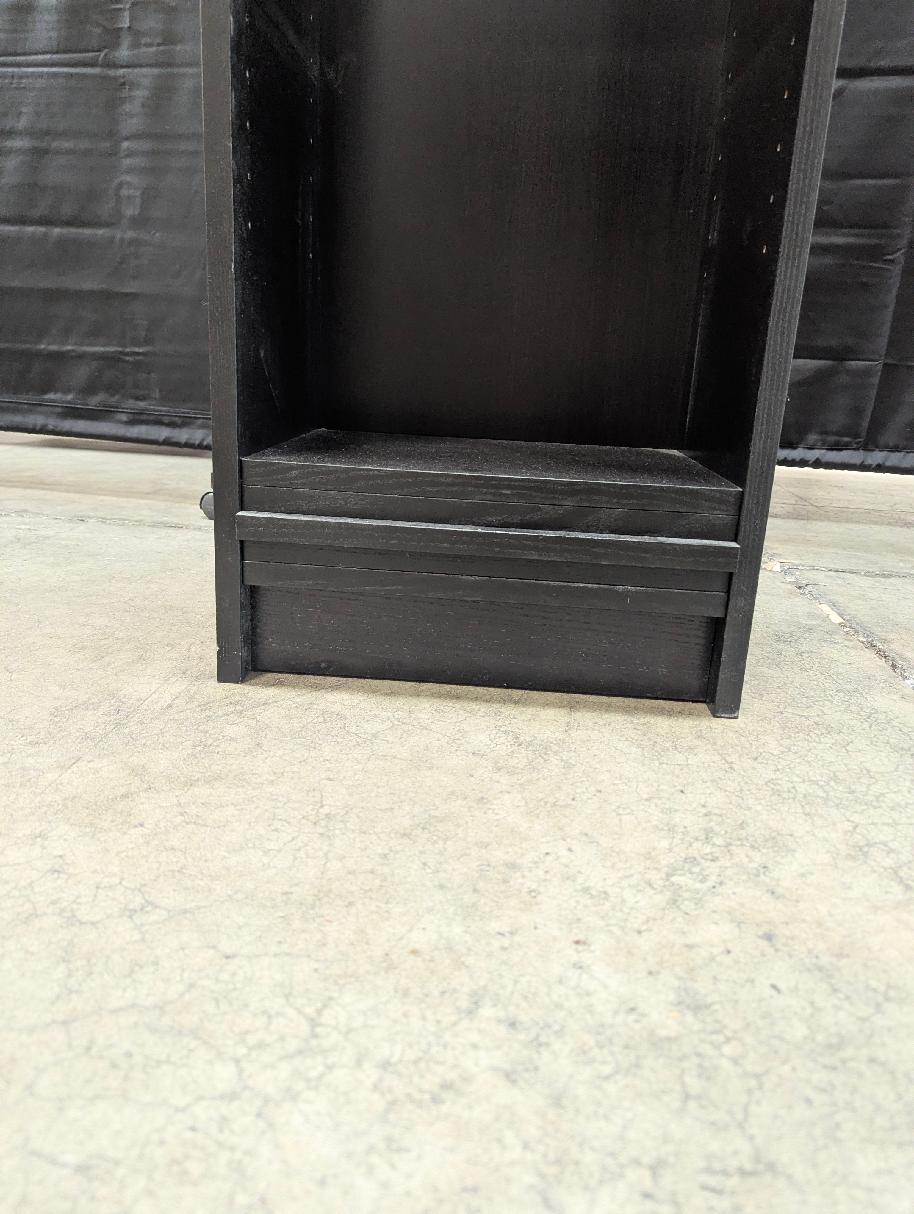 Slim Black Storage Tower with six shelves