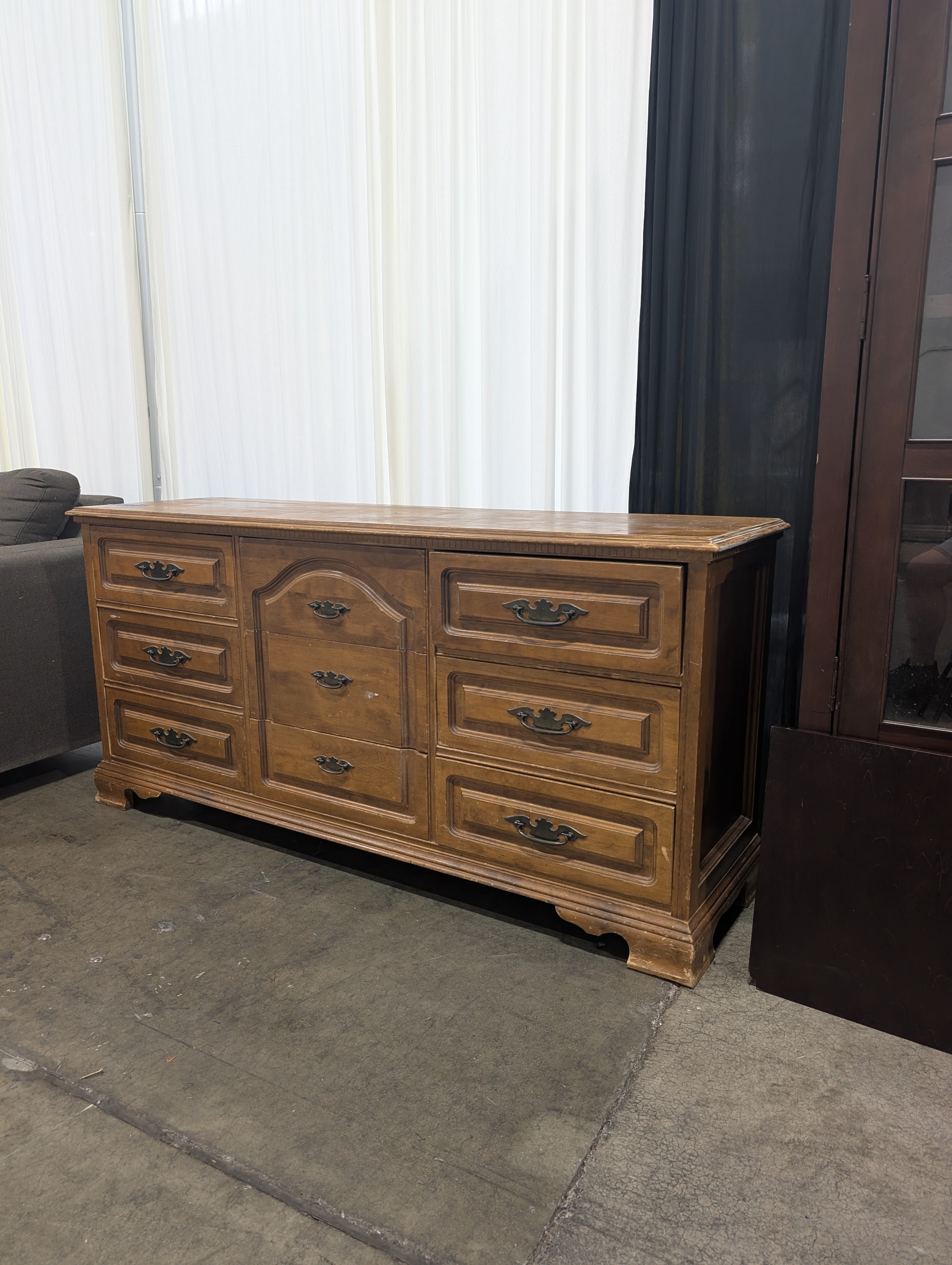 Winthrop Warm Tone Wood Dresser with Ornate Hardware