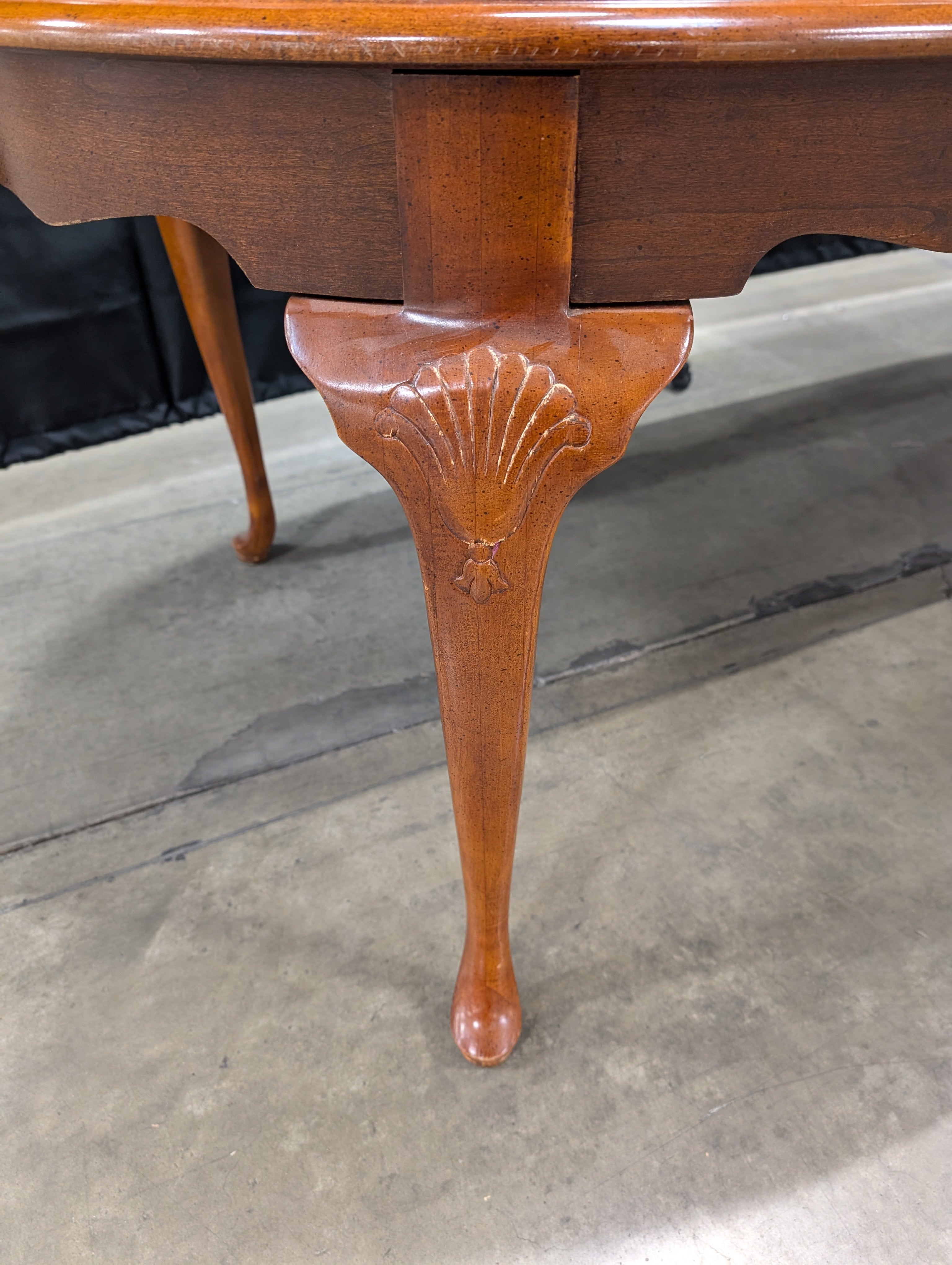 Vintage Reddish-Brown Stained Hardwood Table Leaf