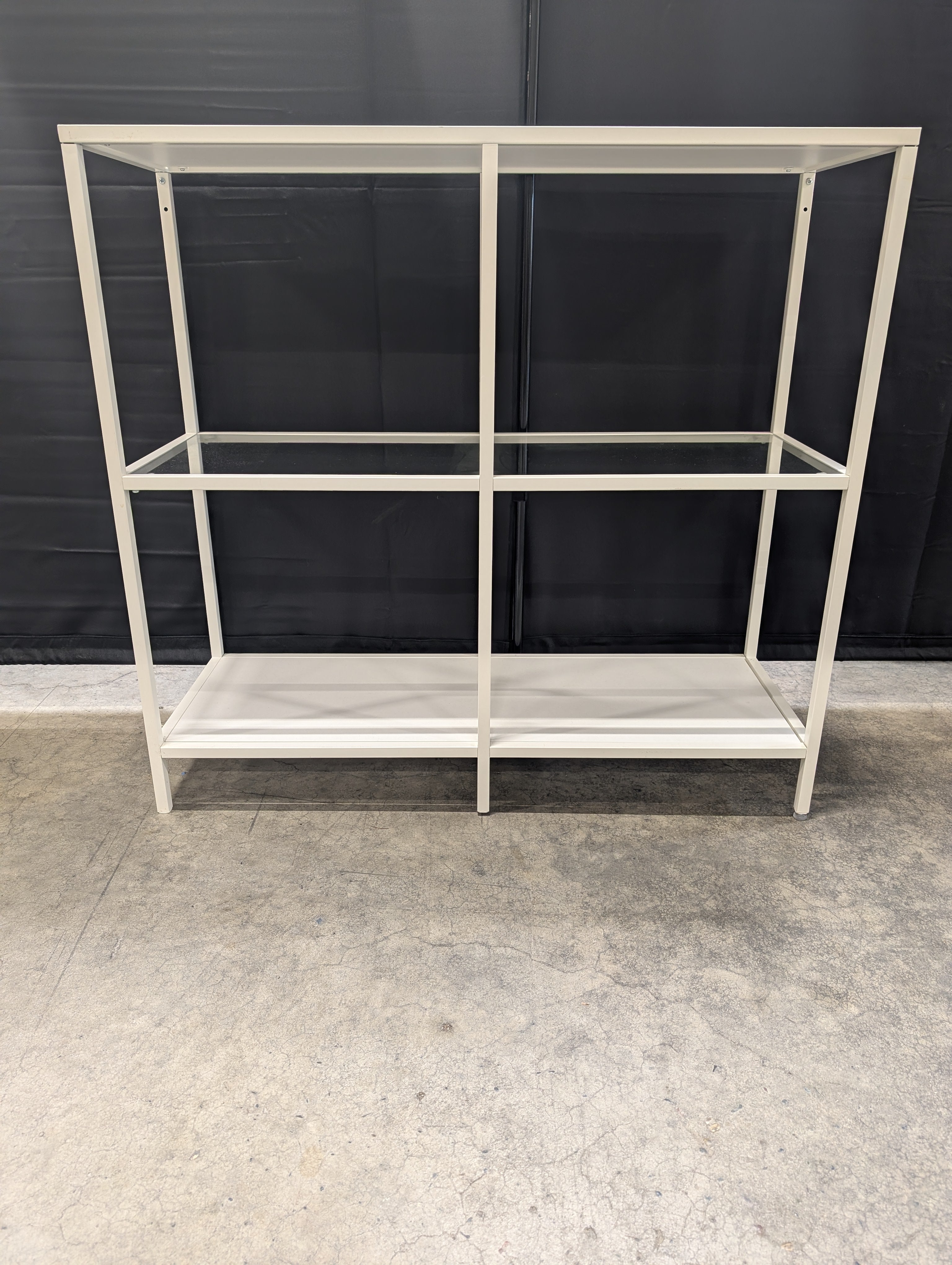 Modern White Metal Frame Display Shelf Unit