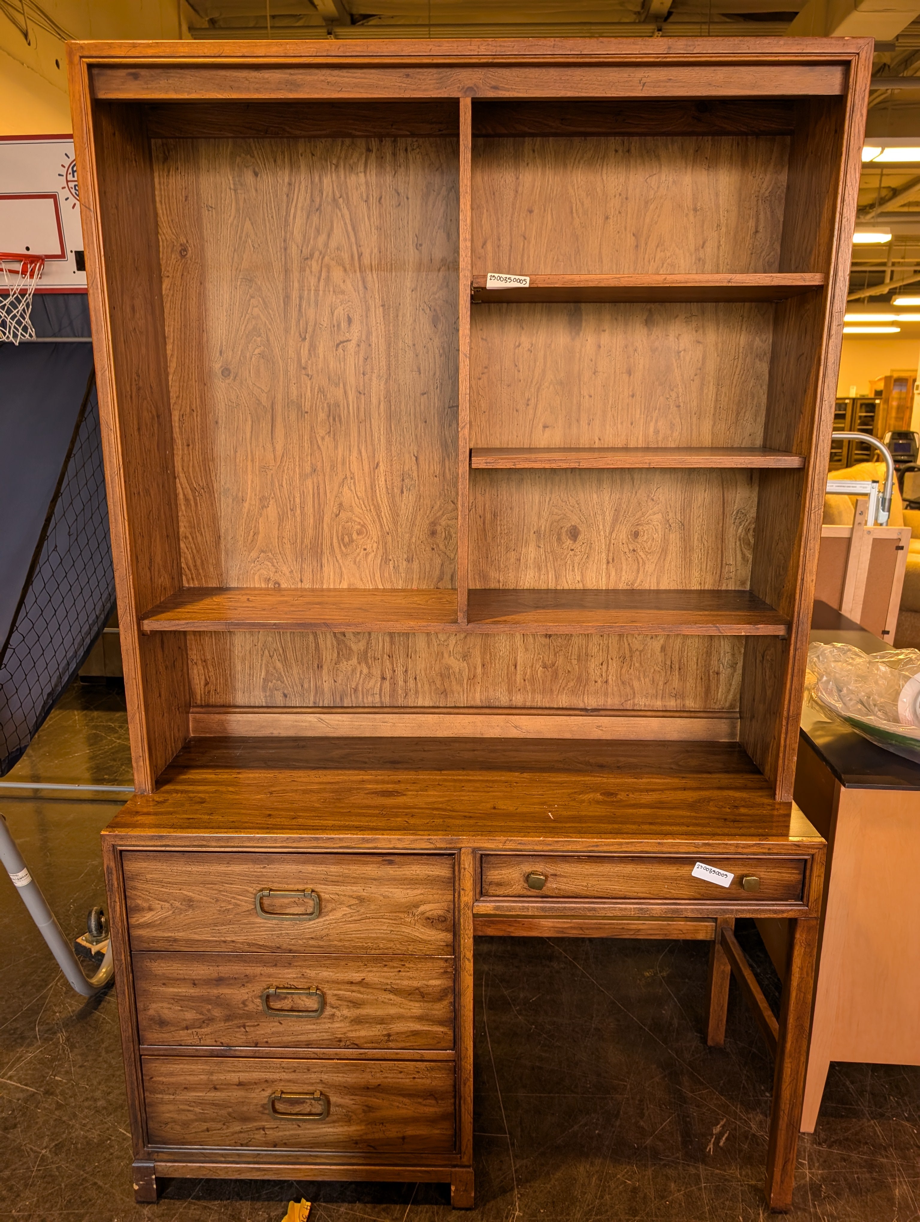 Drexel Heritage Wall Unit – Bookcase with Desk & File Cabinet Storage