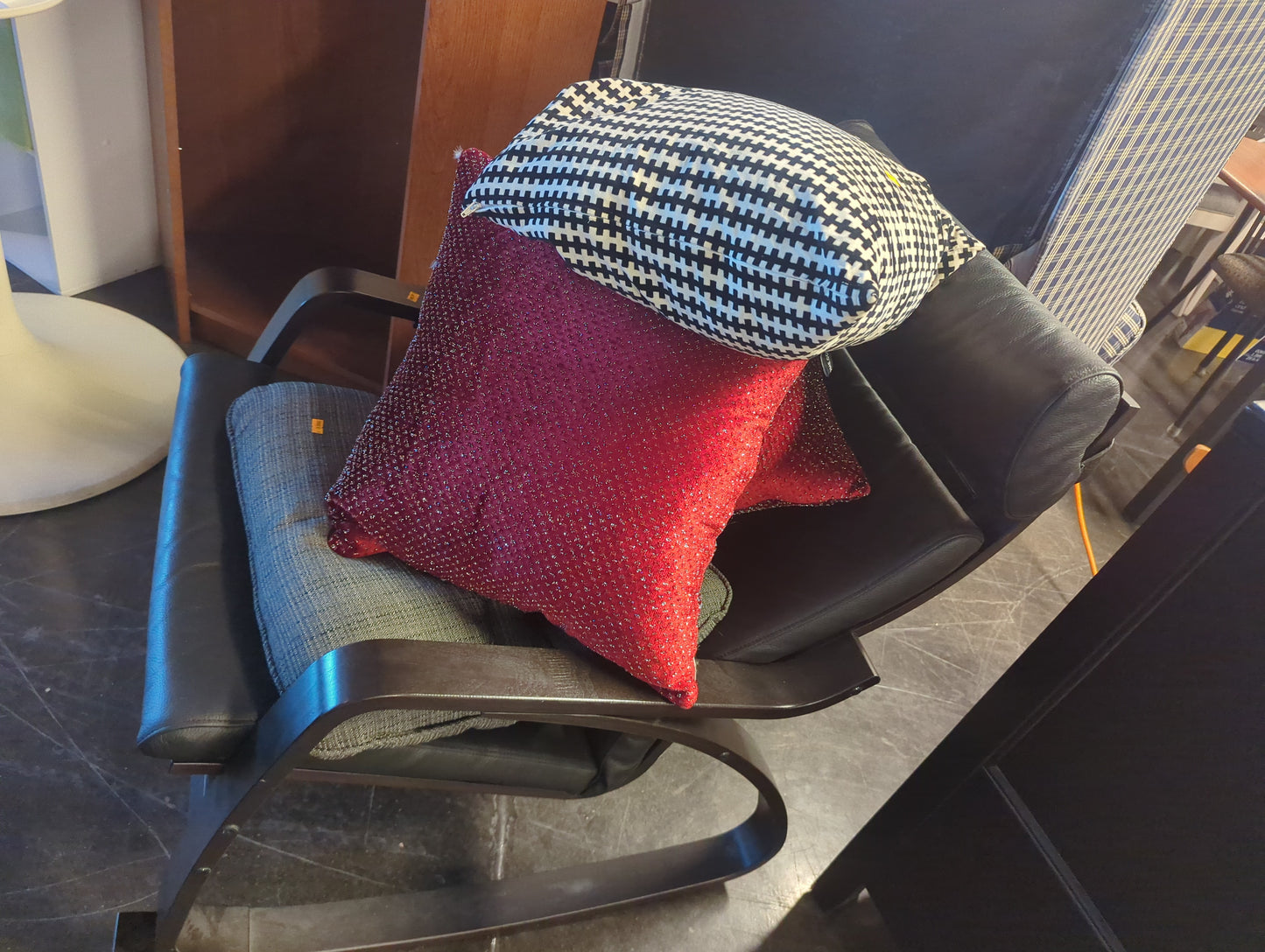 Assorted throw pillows