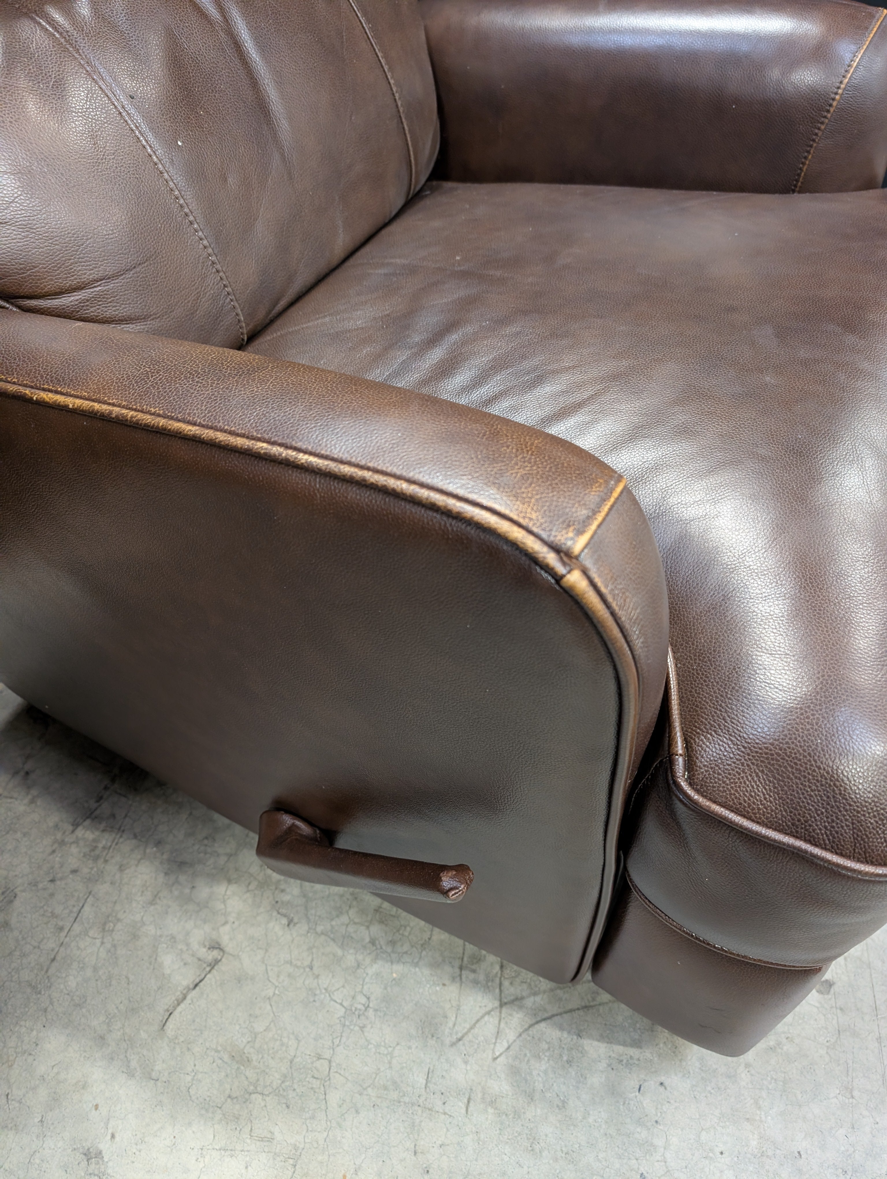 Plush Brown Upholstered Rocker Recliner Chair