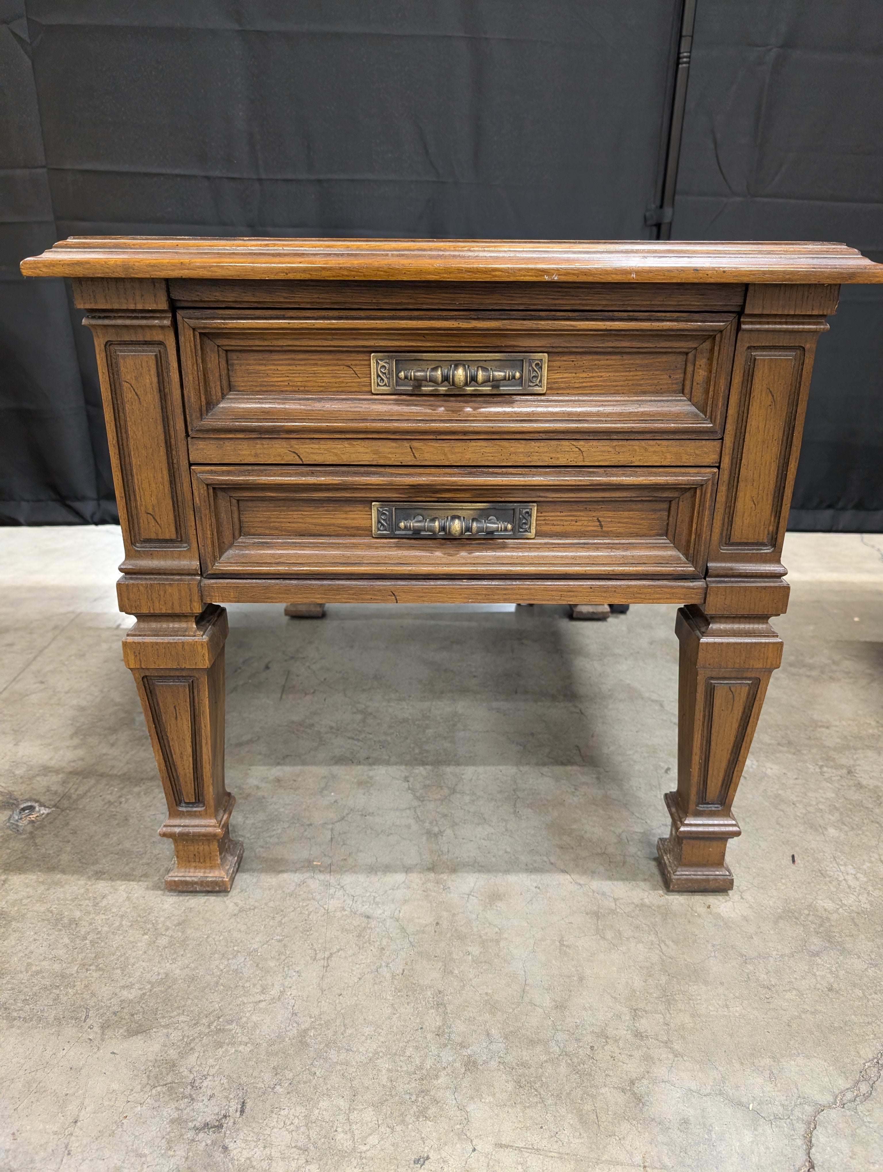 Traditional Hammary Square Side Table with Lower Shelf