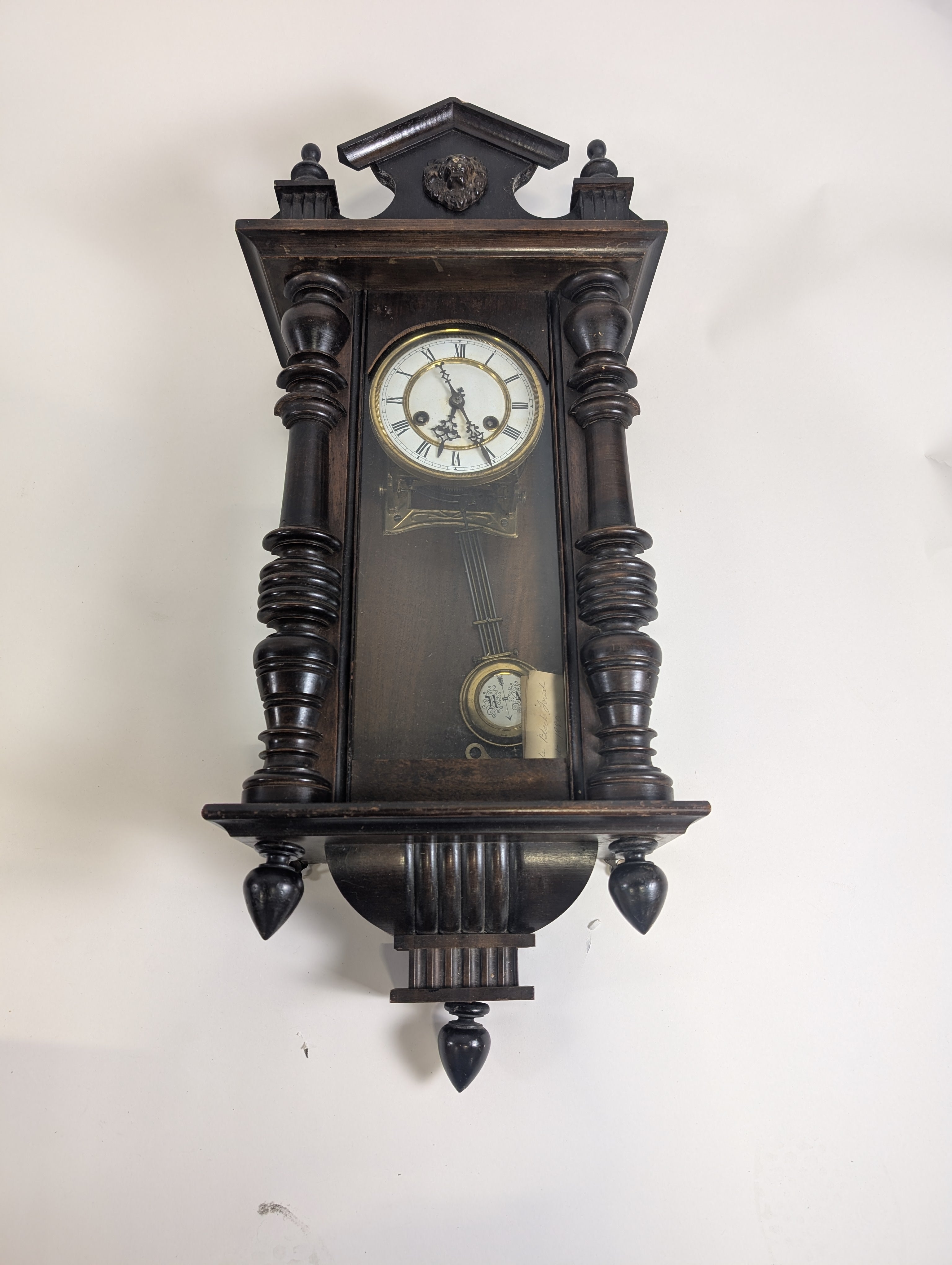 Antique Dark Wood Grandfather Clock