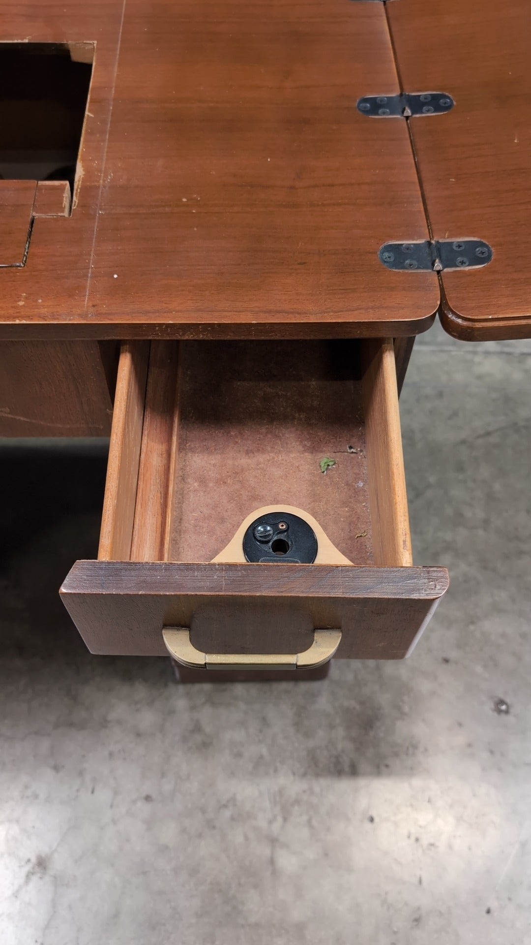 Vintage Wood Craft Table with Storage Drawers