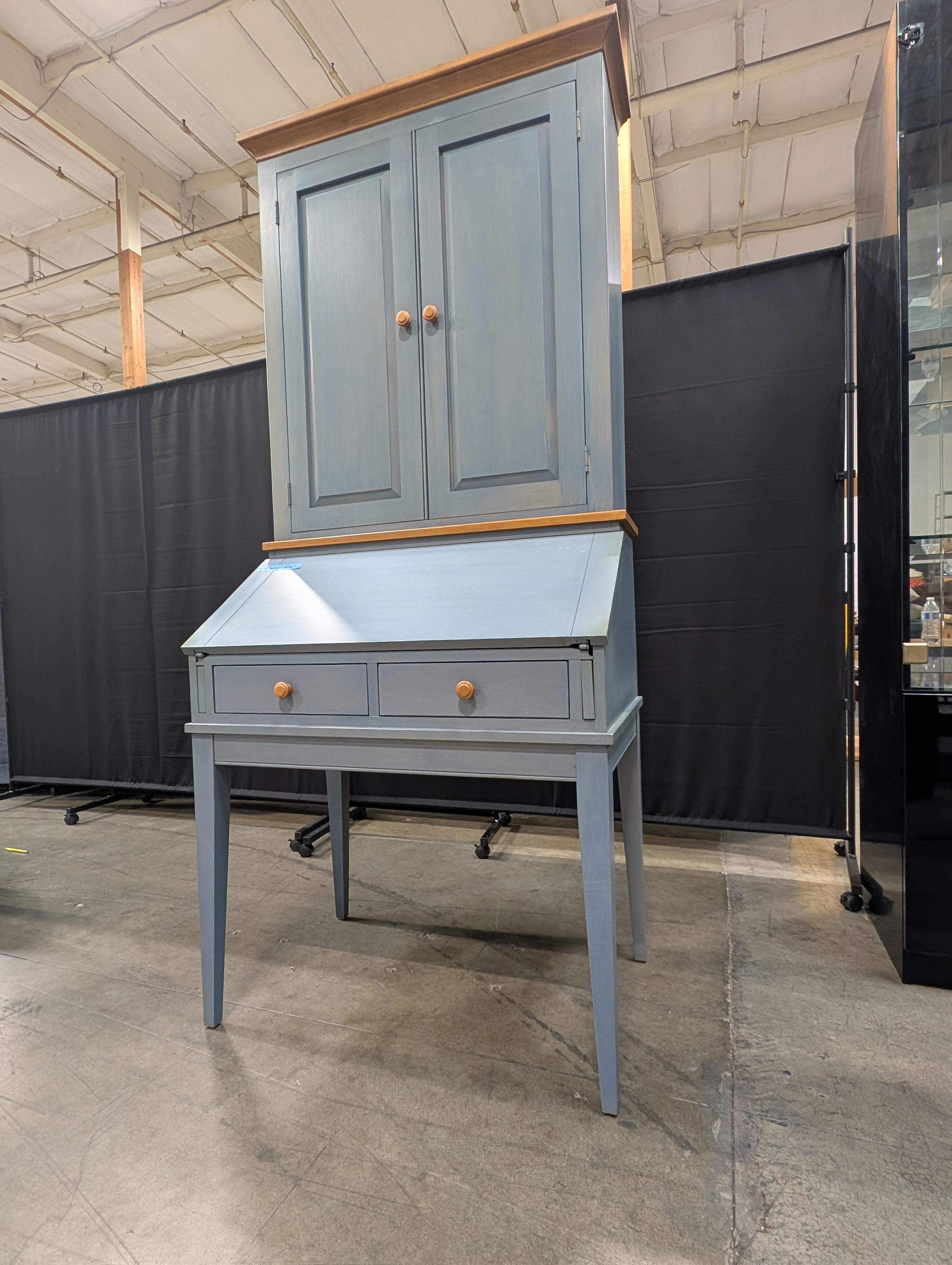 Two-Tone ETHAN ALLEN Secretary Desk with Hutch Cabinet