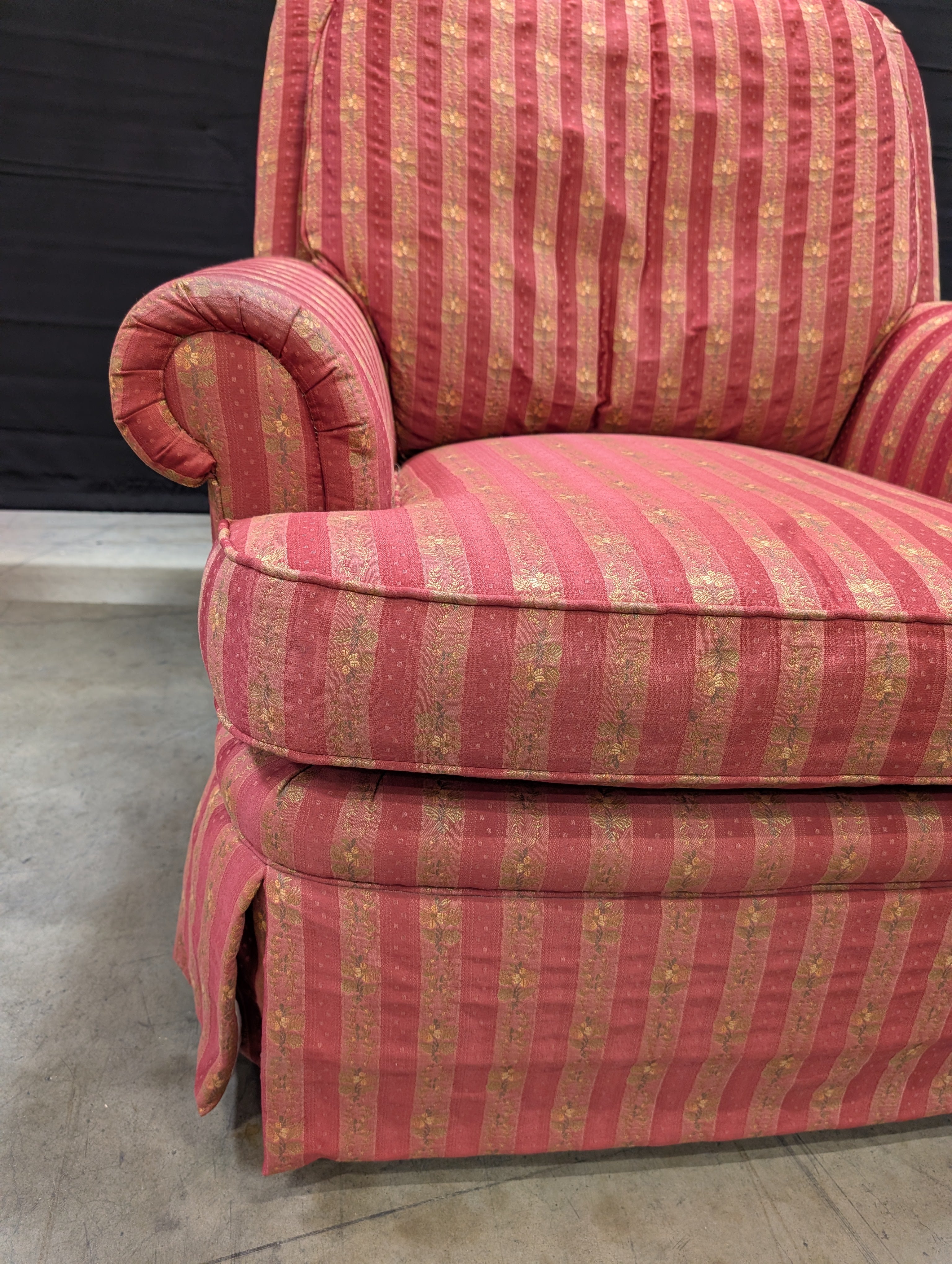 Jessica Charles Striped Upholstered Armchair