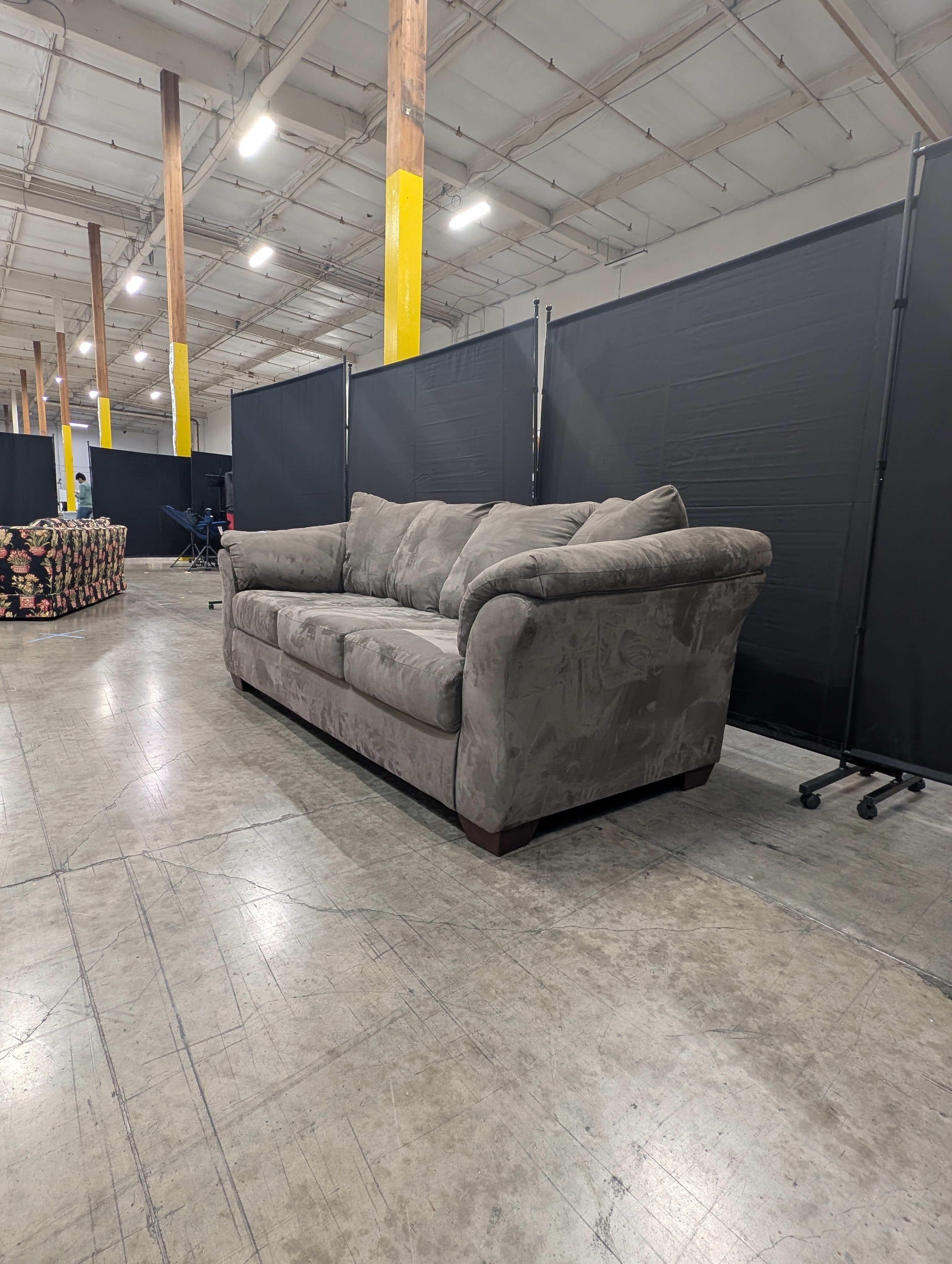 Plush Greige Sectional Sofa with Deep Cushions
