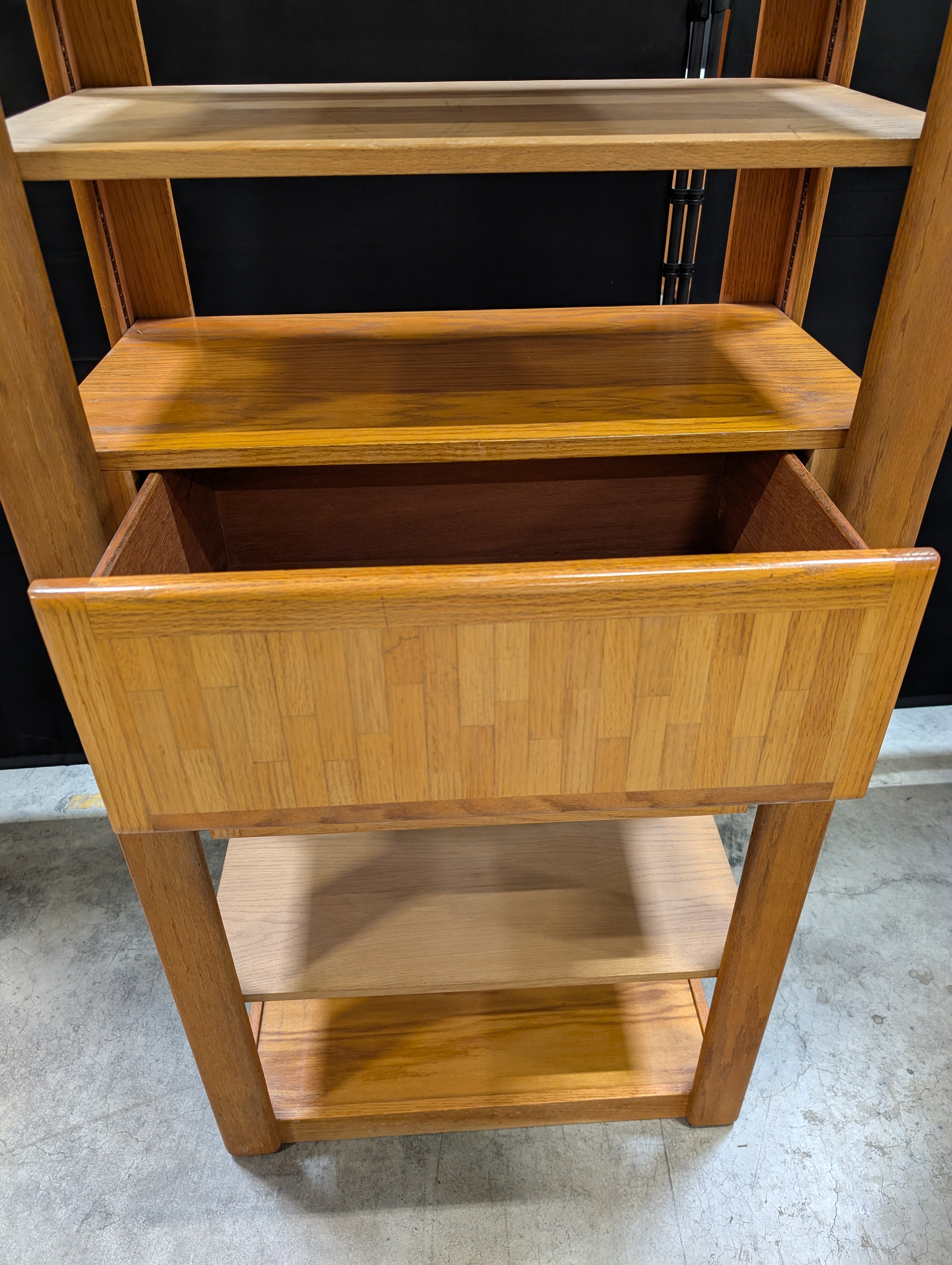 Versatile Timber Bookcase with Integrated Storage Drawers