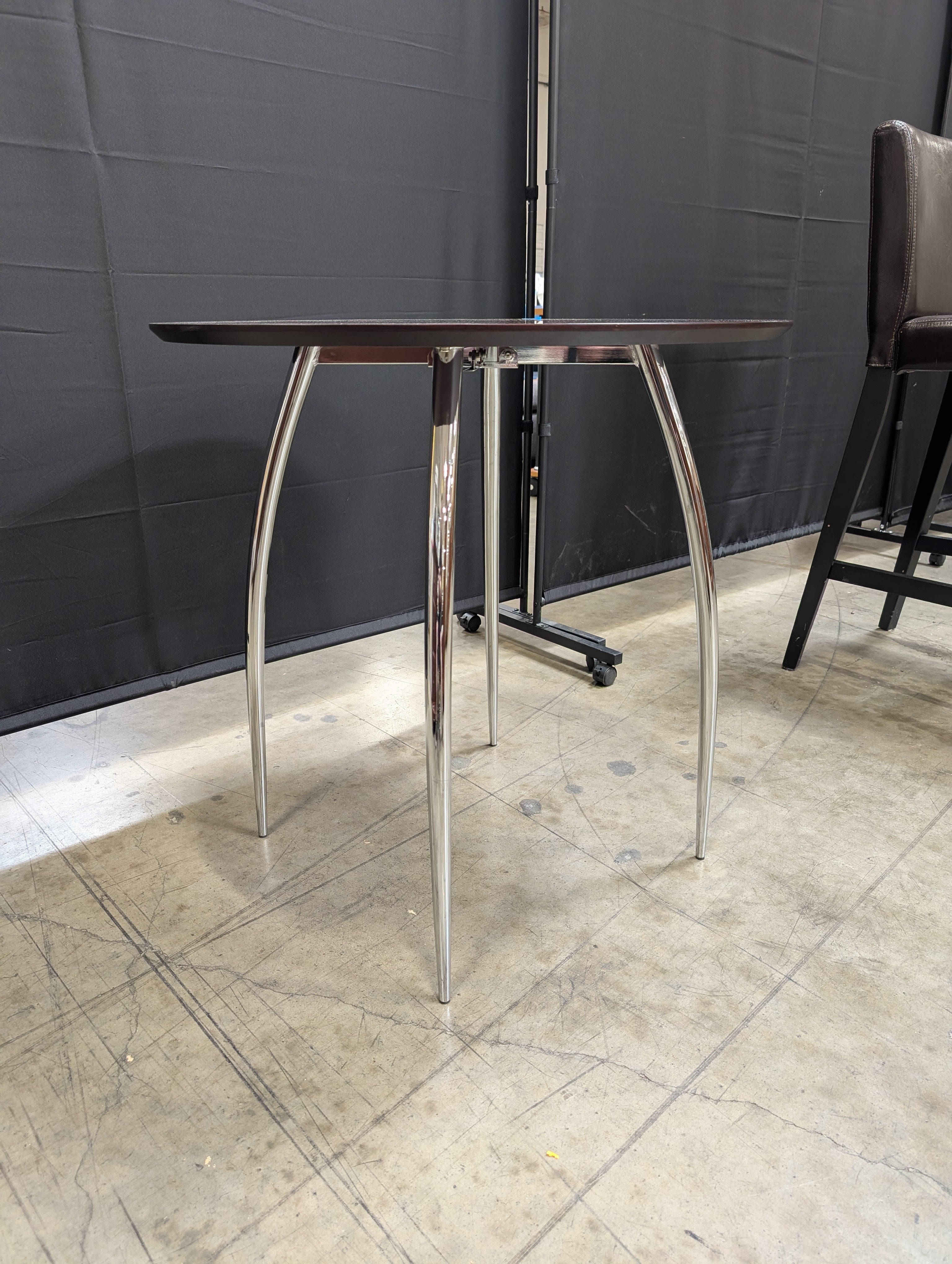 Modern Round Accent Table with Chrome Legs