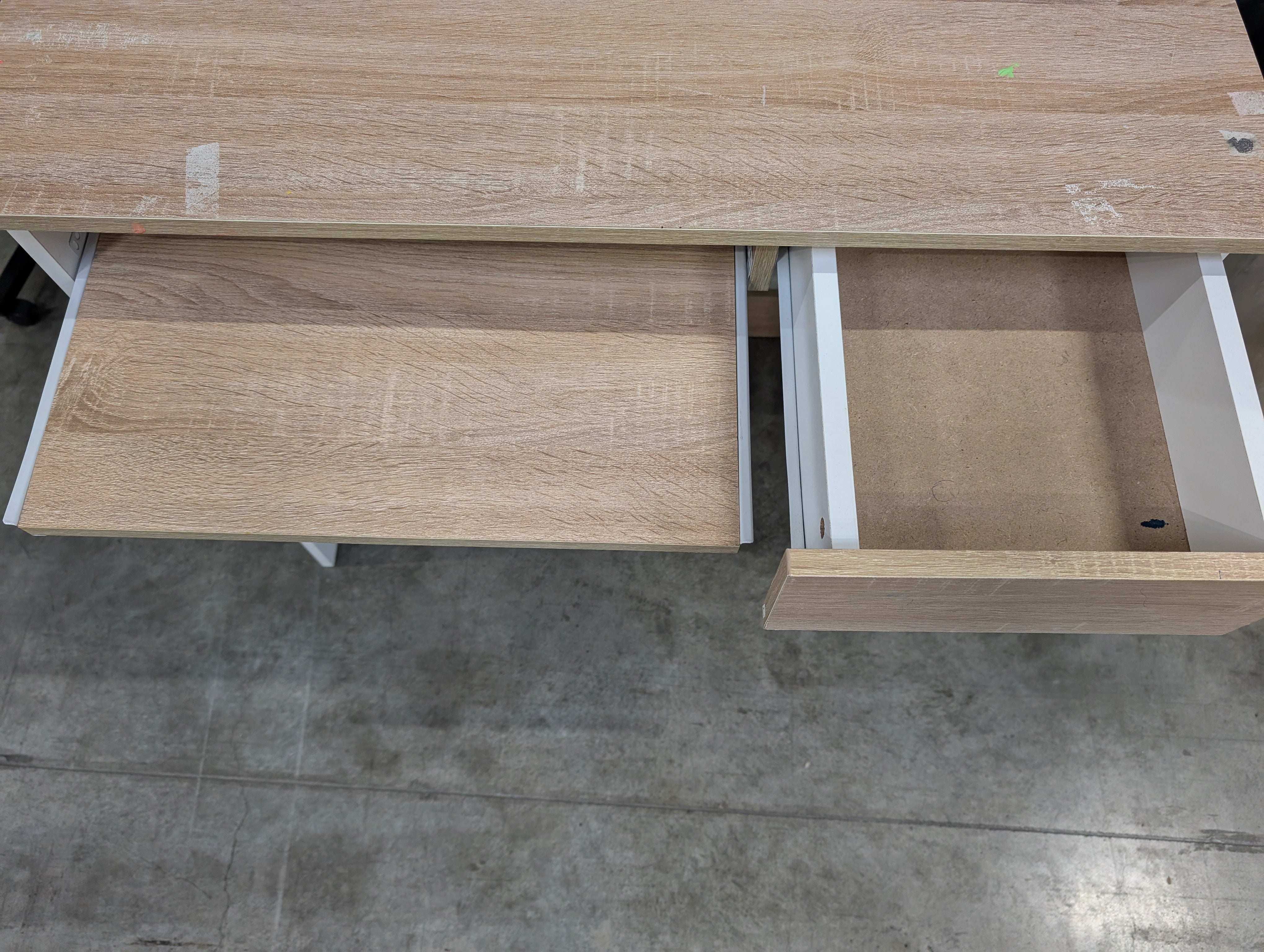 Compact Wood-Look & White Desk or Console Table