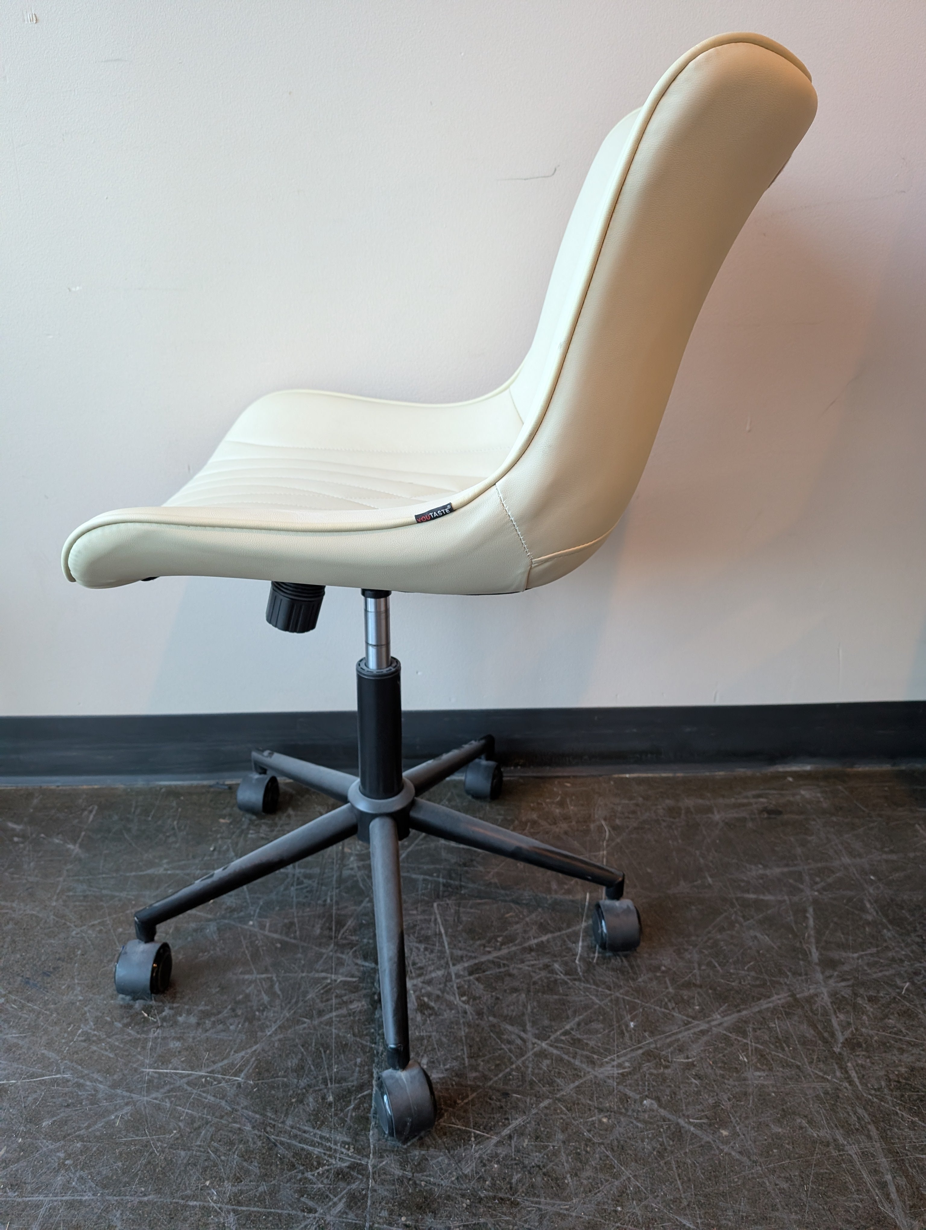 YouTaste Cream Faux Leather Contoured Office Chair Seat