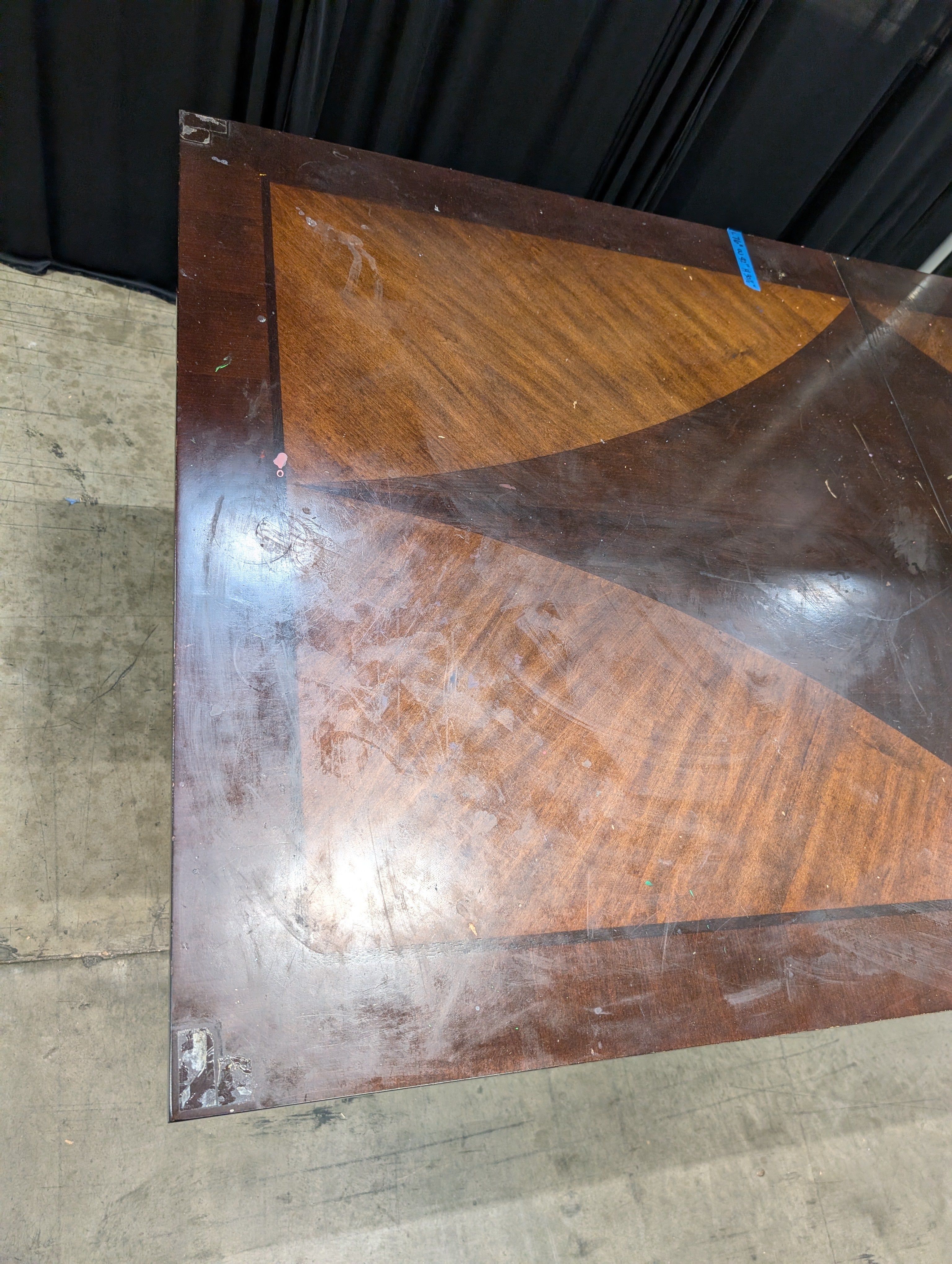 Espresso Finish Wood Dining Table with Unique Base