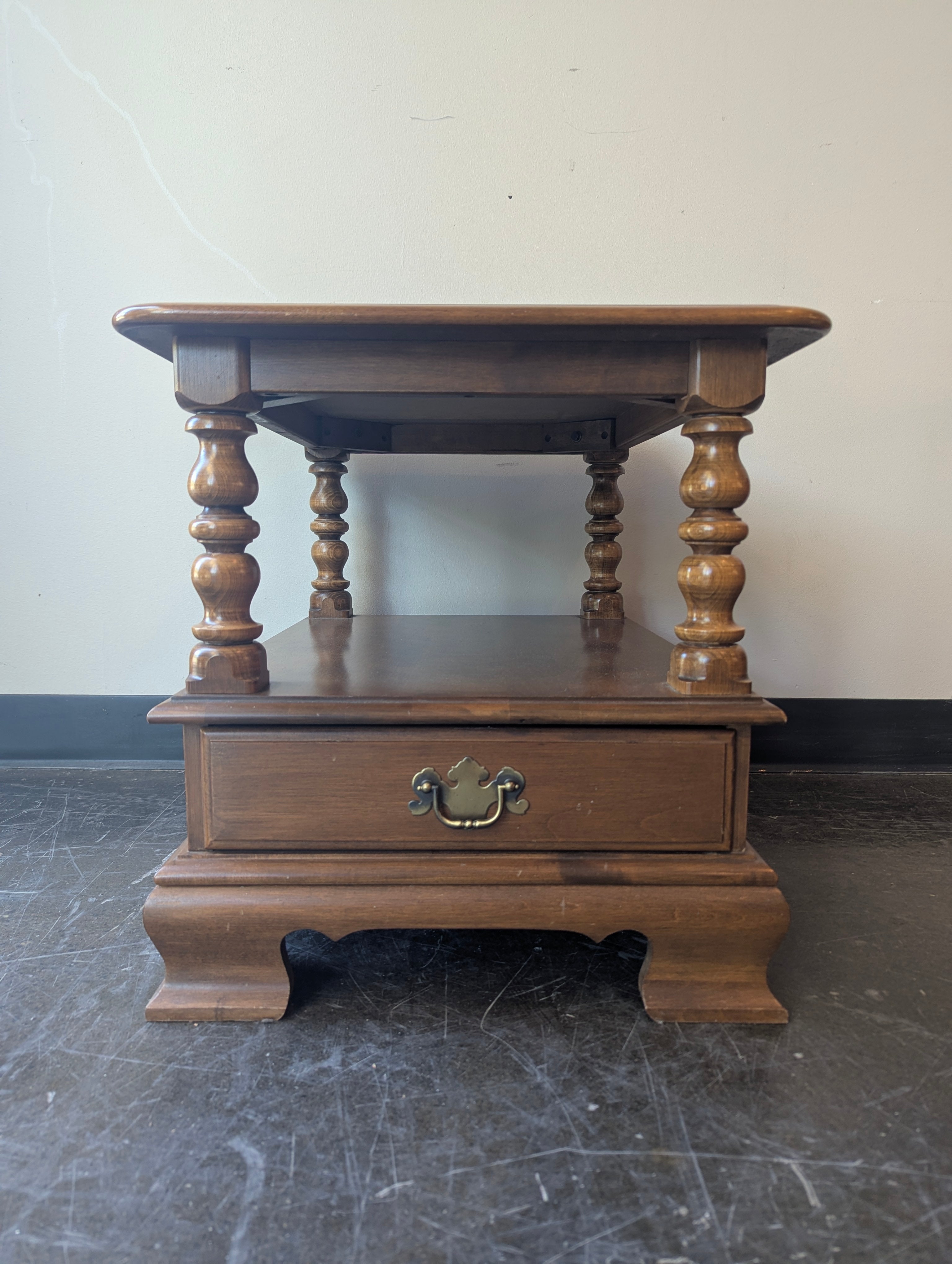 Rustic Hardwood Coffee Table with Turned Legs