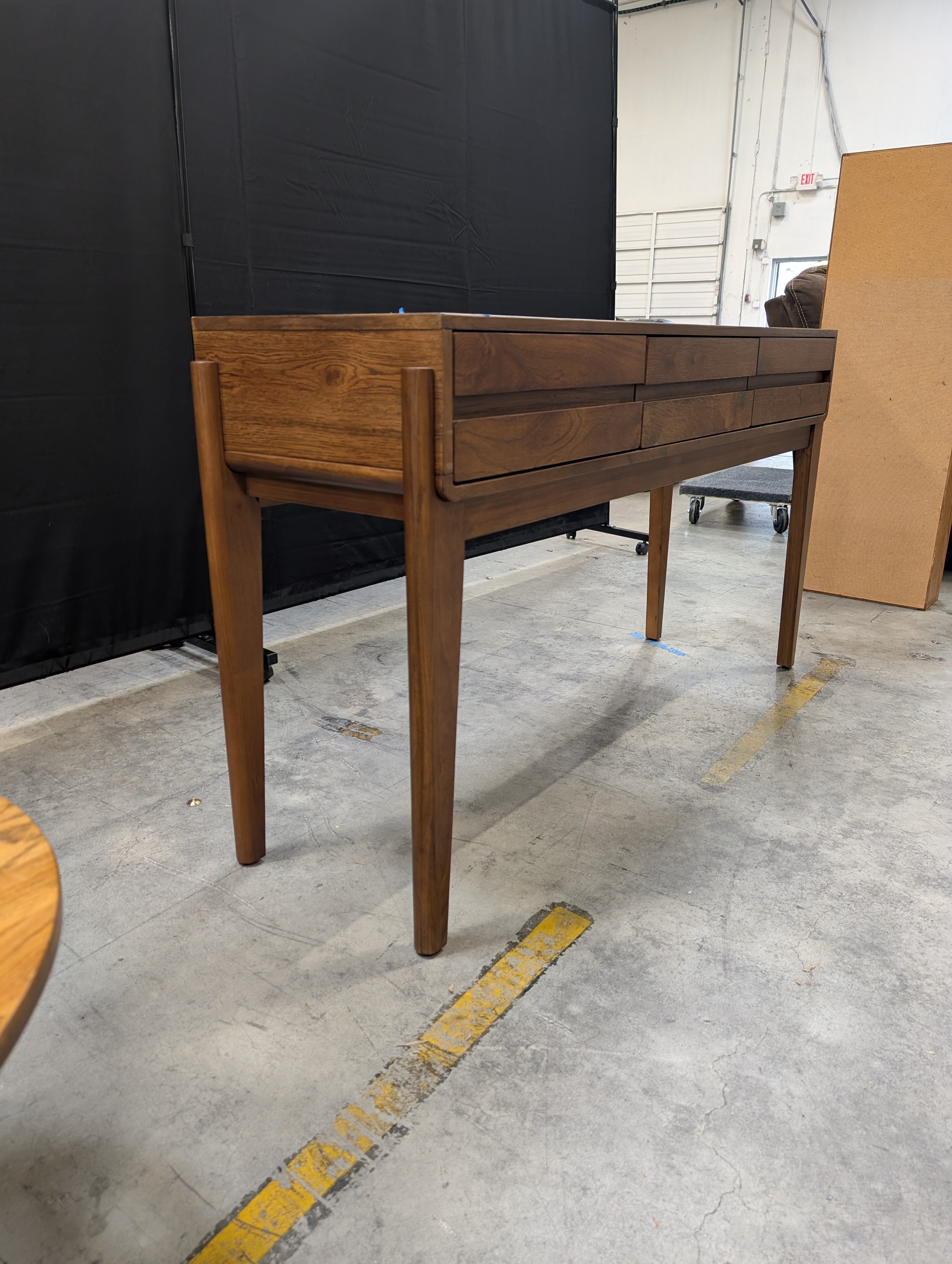 Mid-Century Style Brown Wood Desk