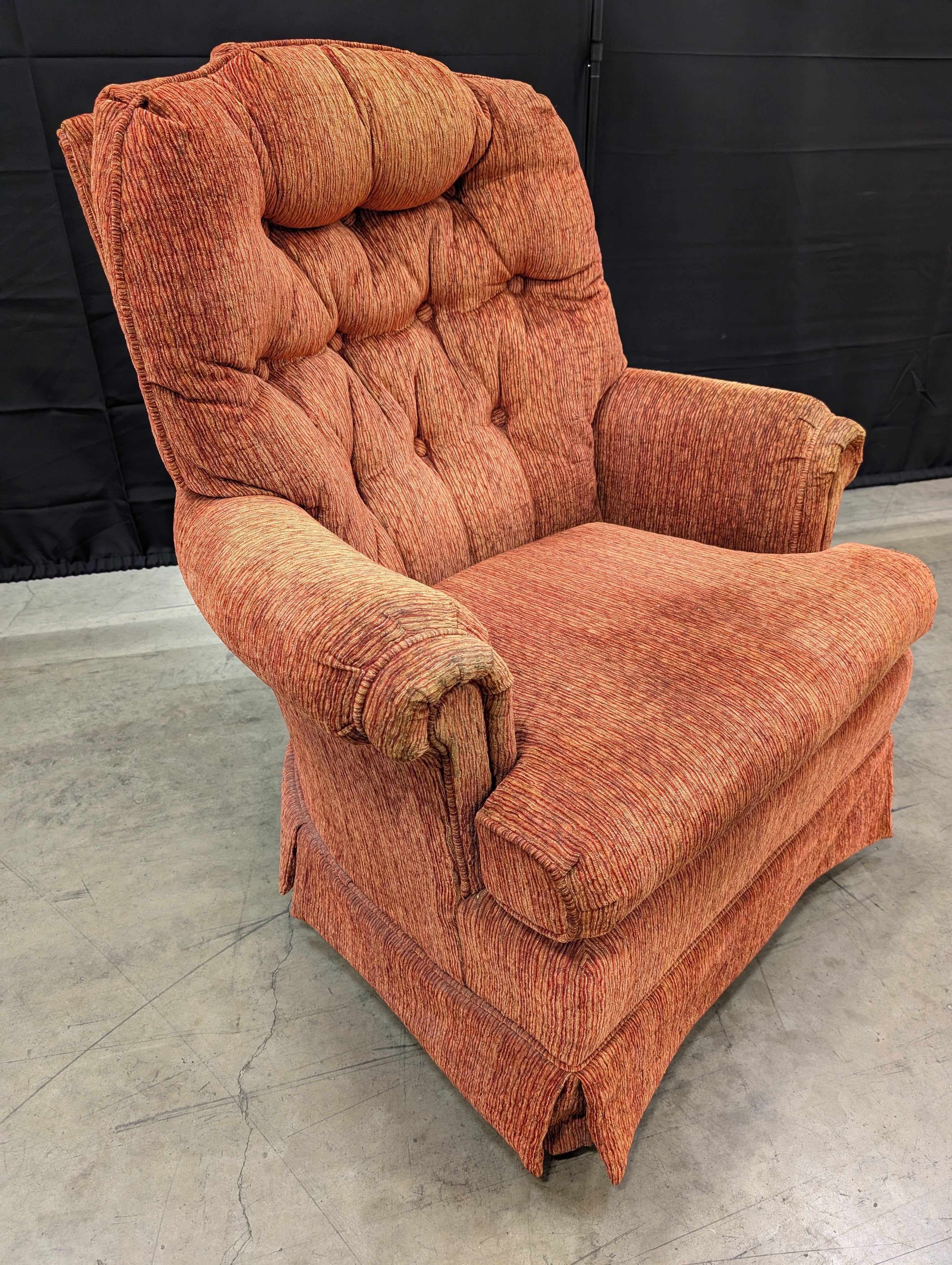 Vintage Style Orange Textured Upholstered Armchair
