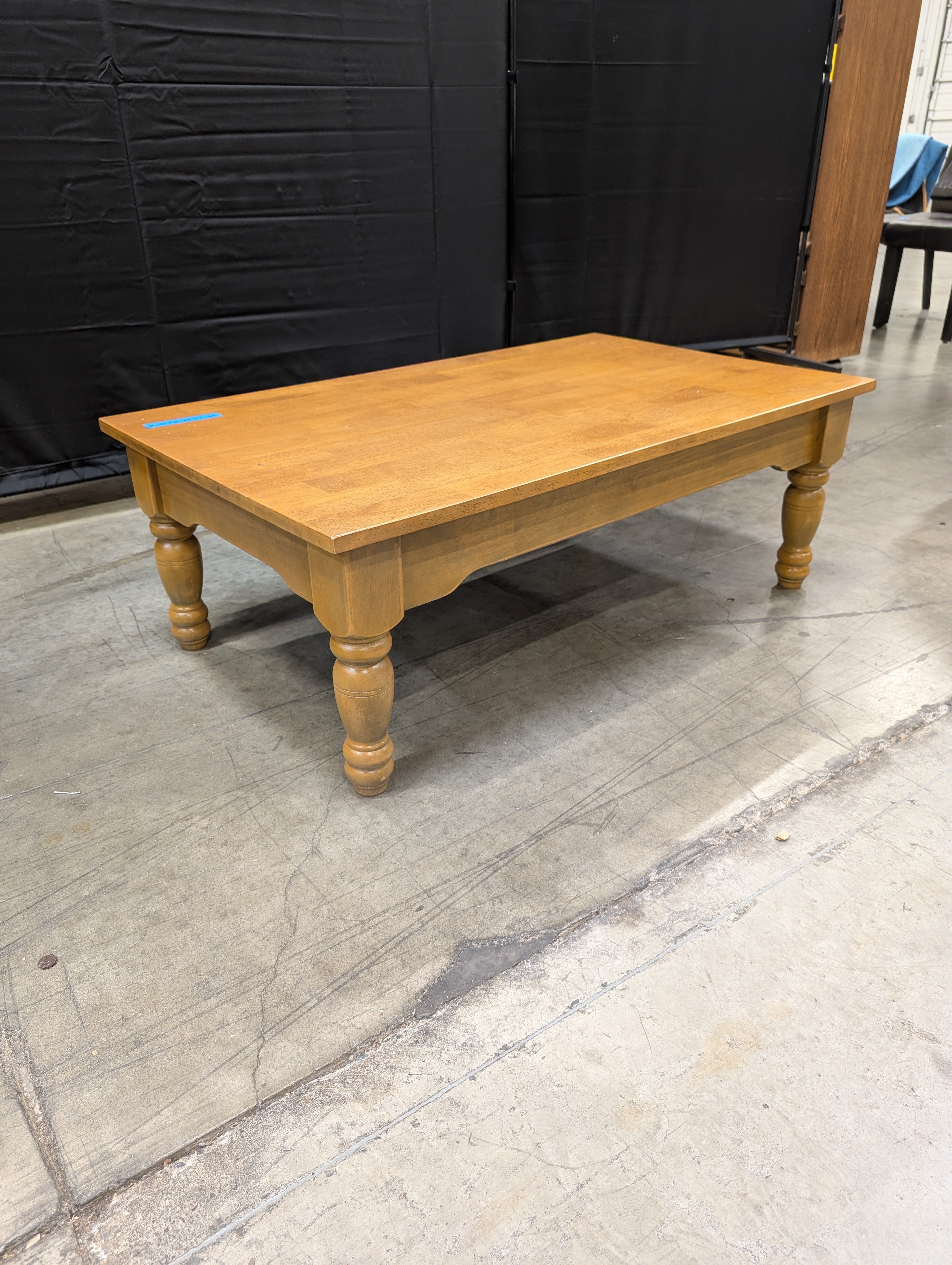 Rectangular Wood Coffee Table with Turned Legs