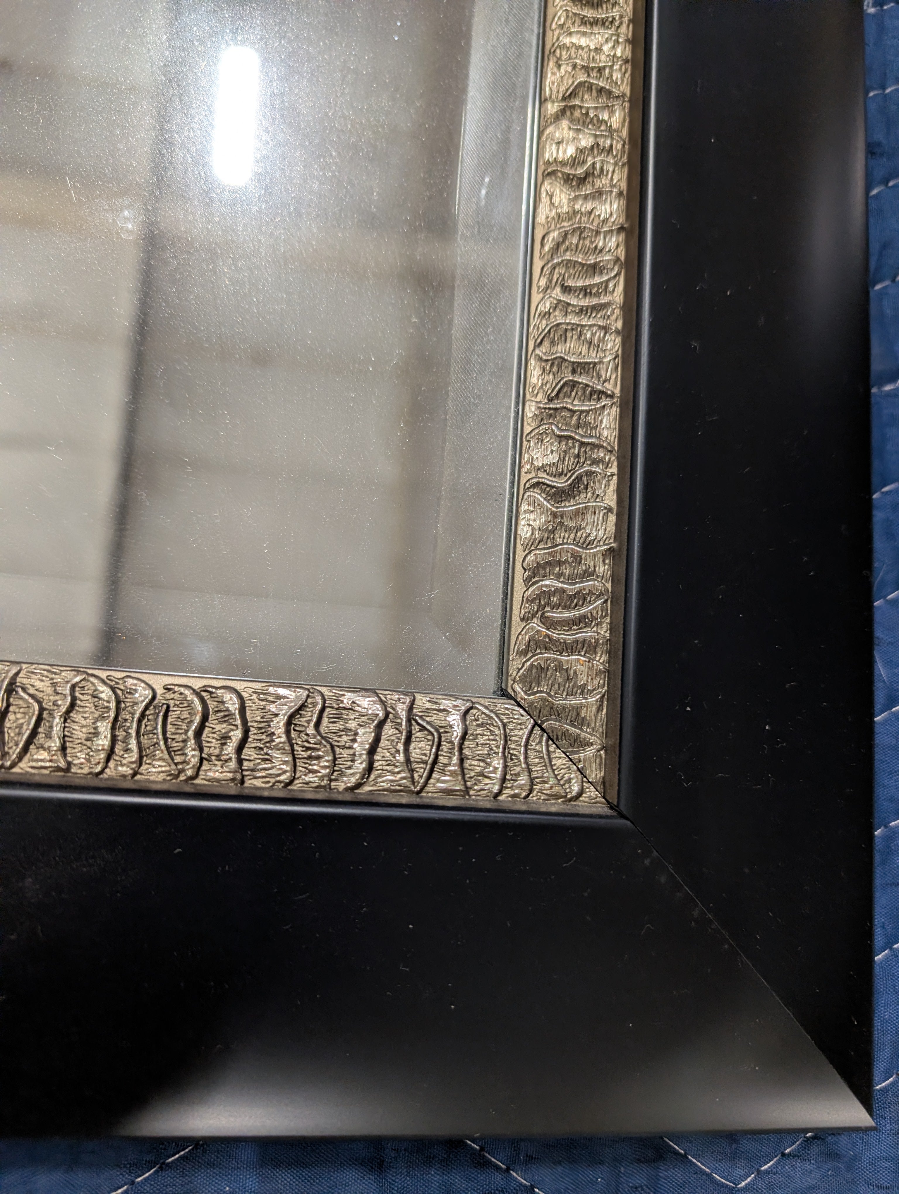 Classic Rectangular Wall Mirror with Black and Gold Frame