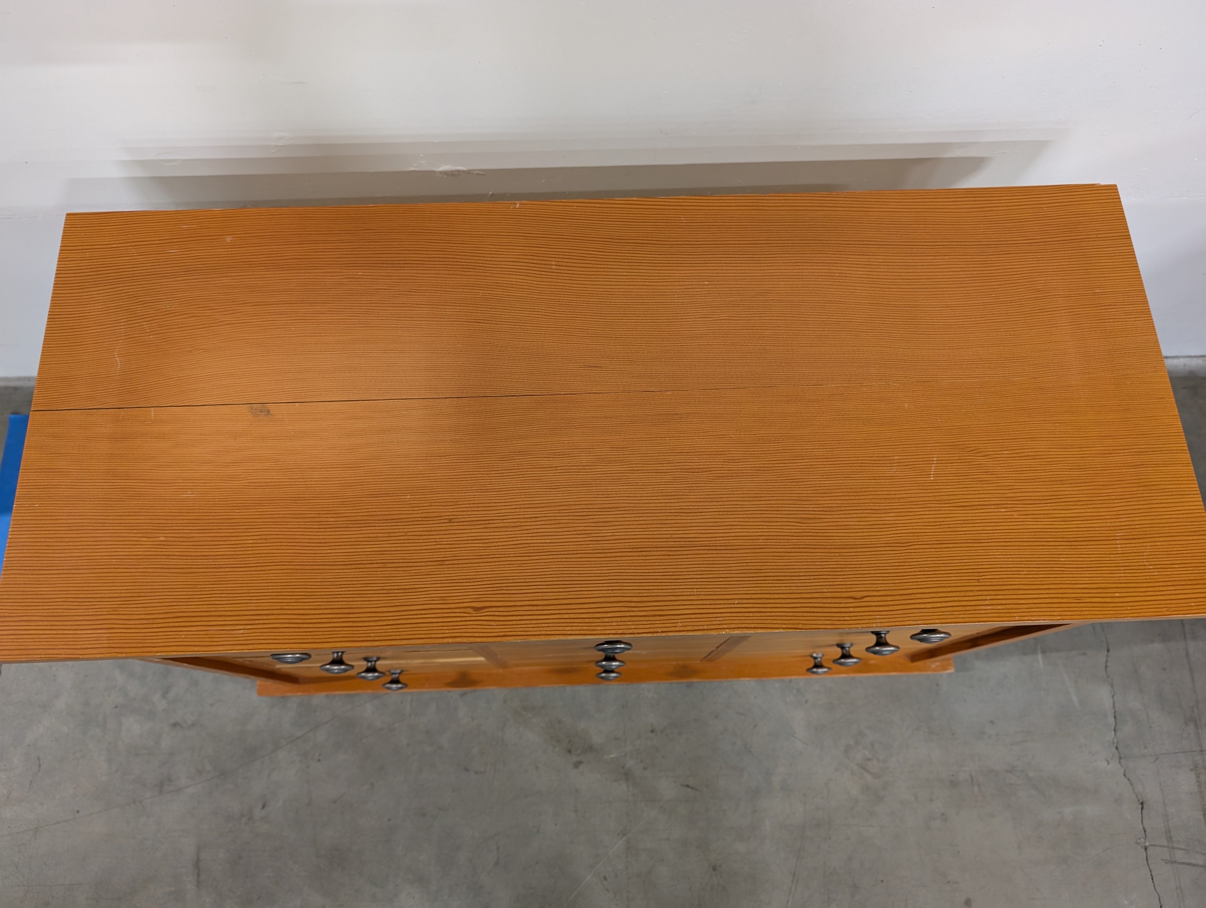 Warm Honey Wood Nine-Drawer Storage Chest