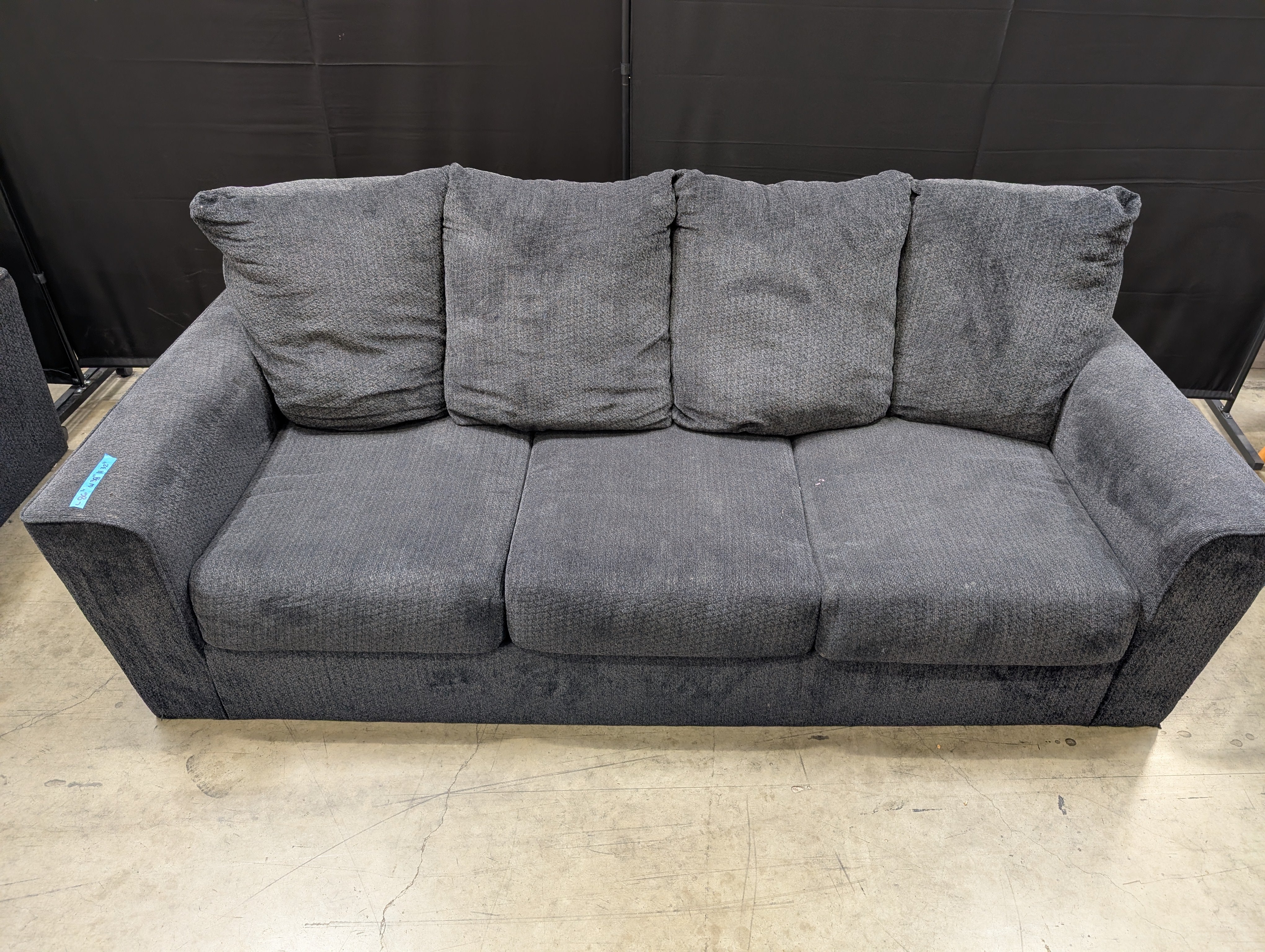 Contemporary Dark Grey Fabric Ashley Furniture Sofa Used