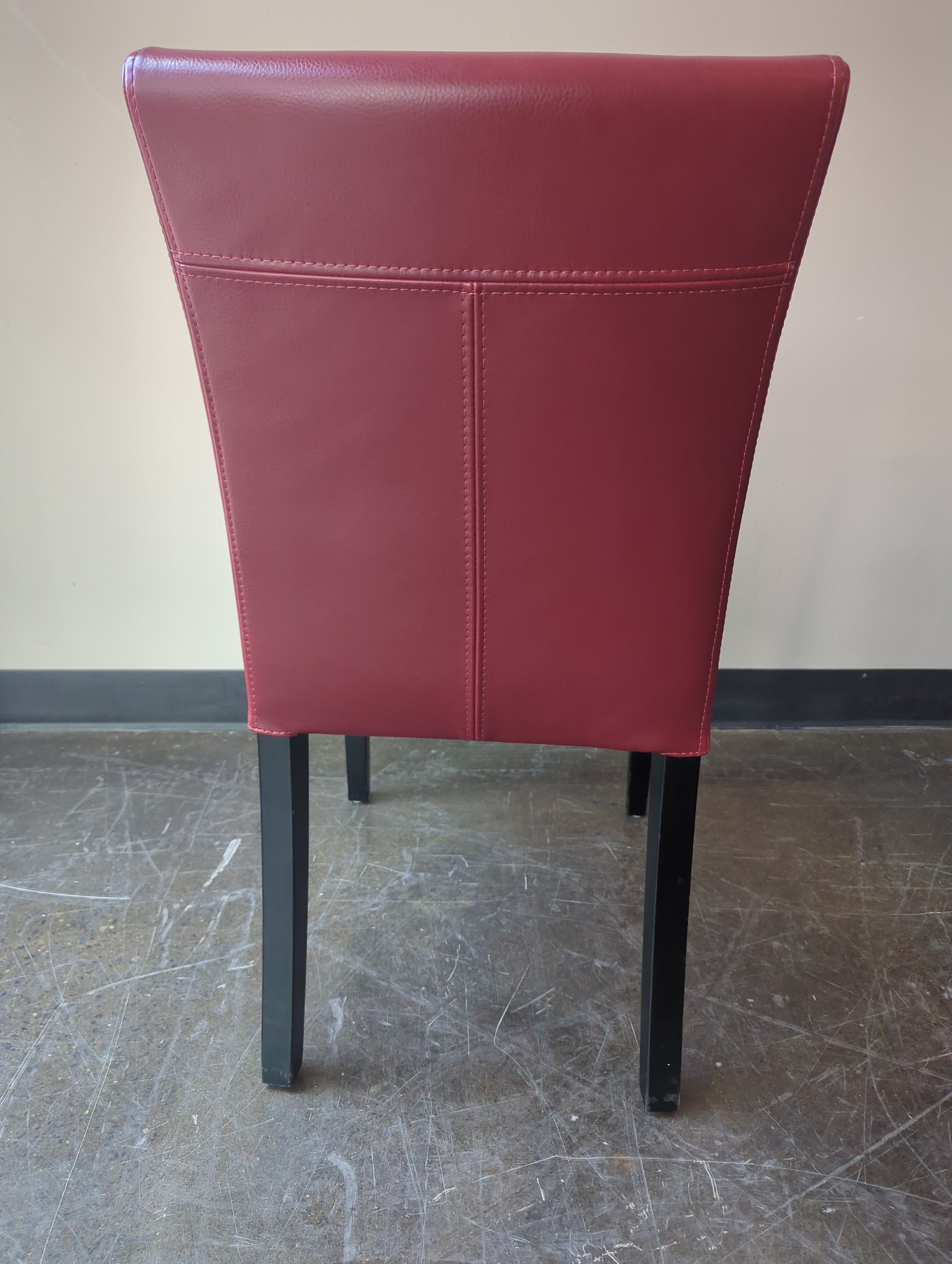 Vibrant Red Leather Dining Chair