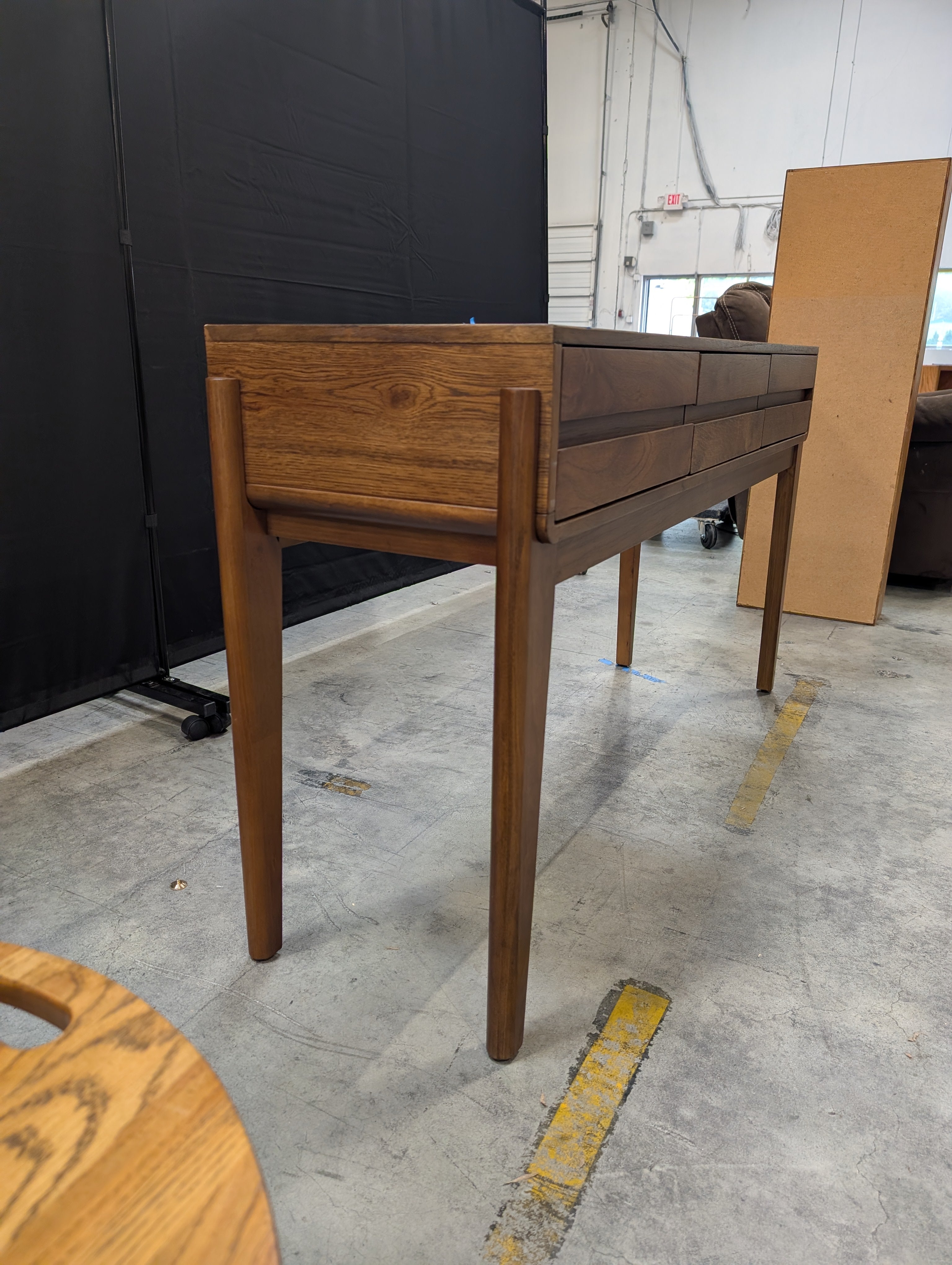 Mid-Century Style Brown Wood Desk