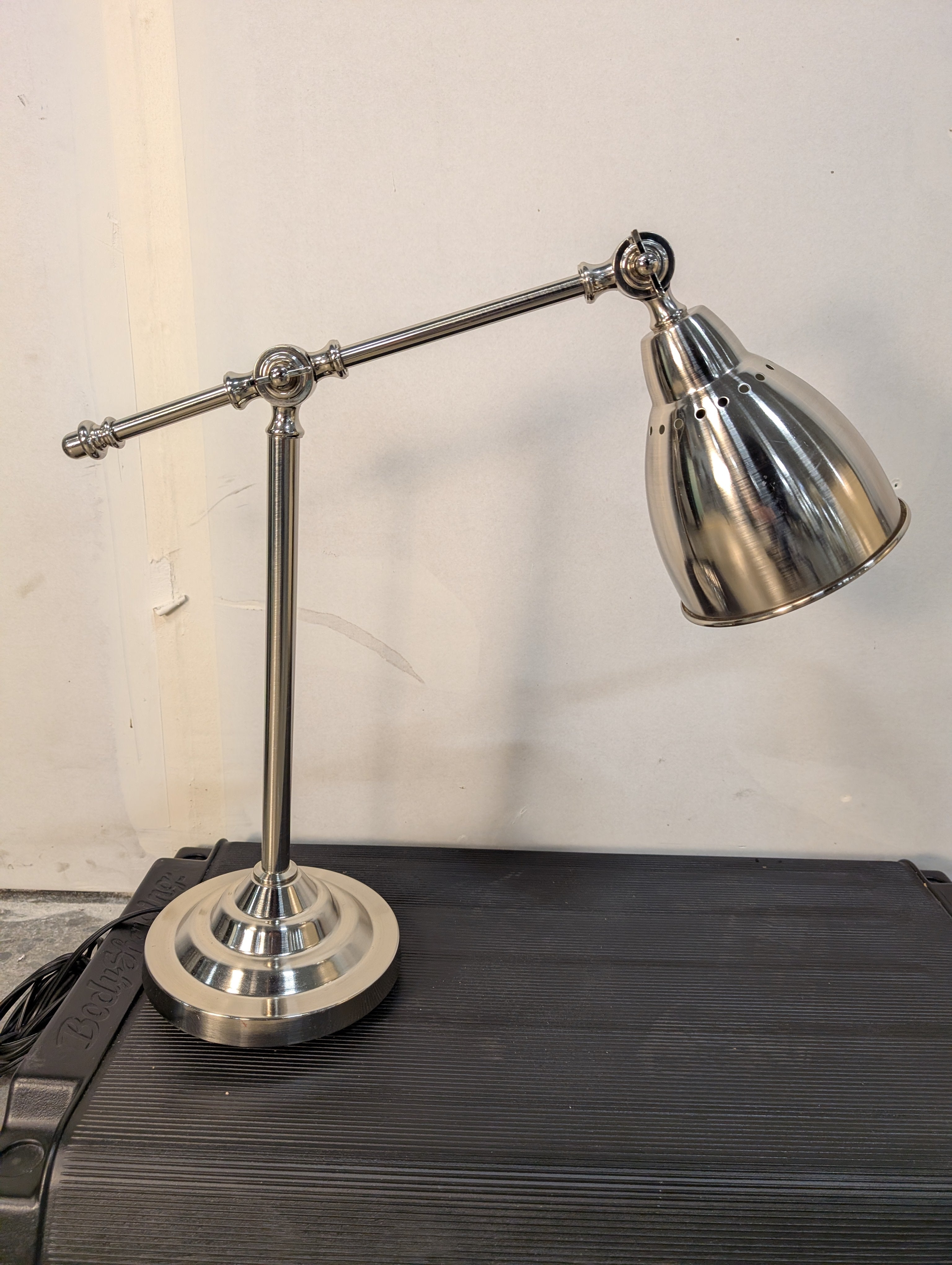 Versatile Adjustable Silver-Tone Wall Sconce or Desk Lamp