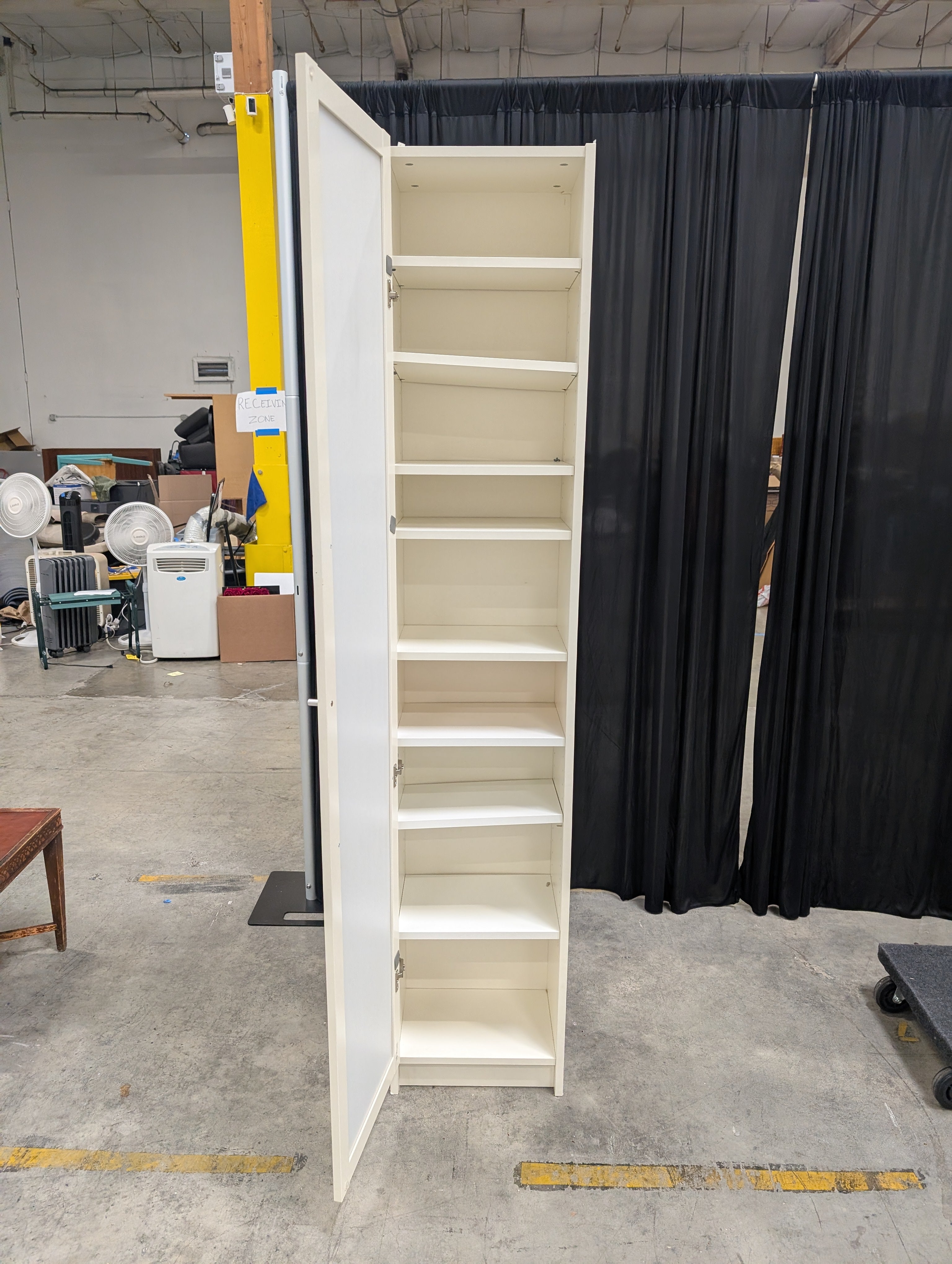 Modern White Frosted-Glass Shelving Unit