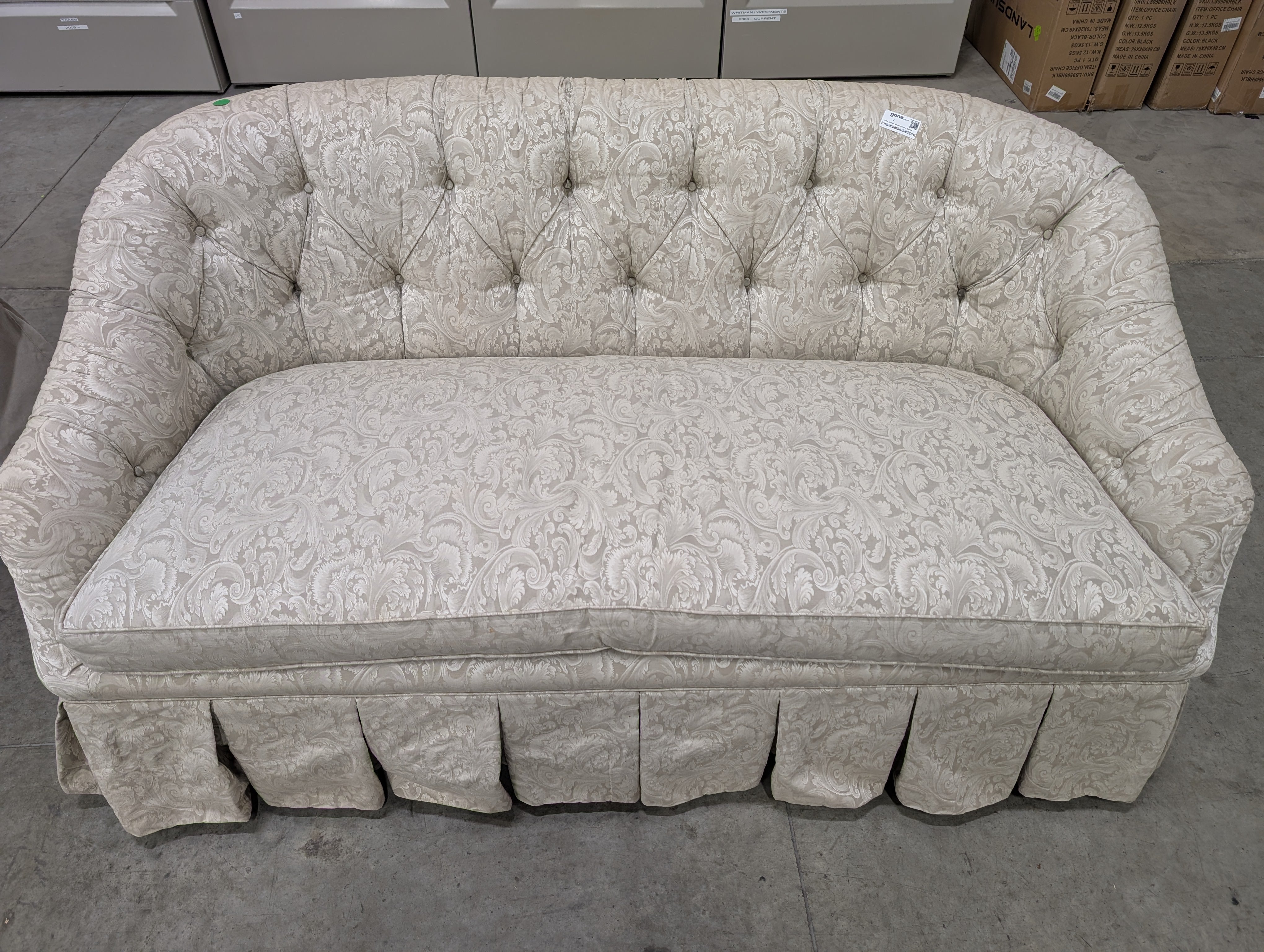 Warehouse Sale: Valley Furniture & Interiors Tufted Upholstered Sofa