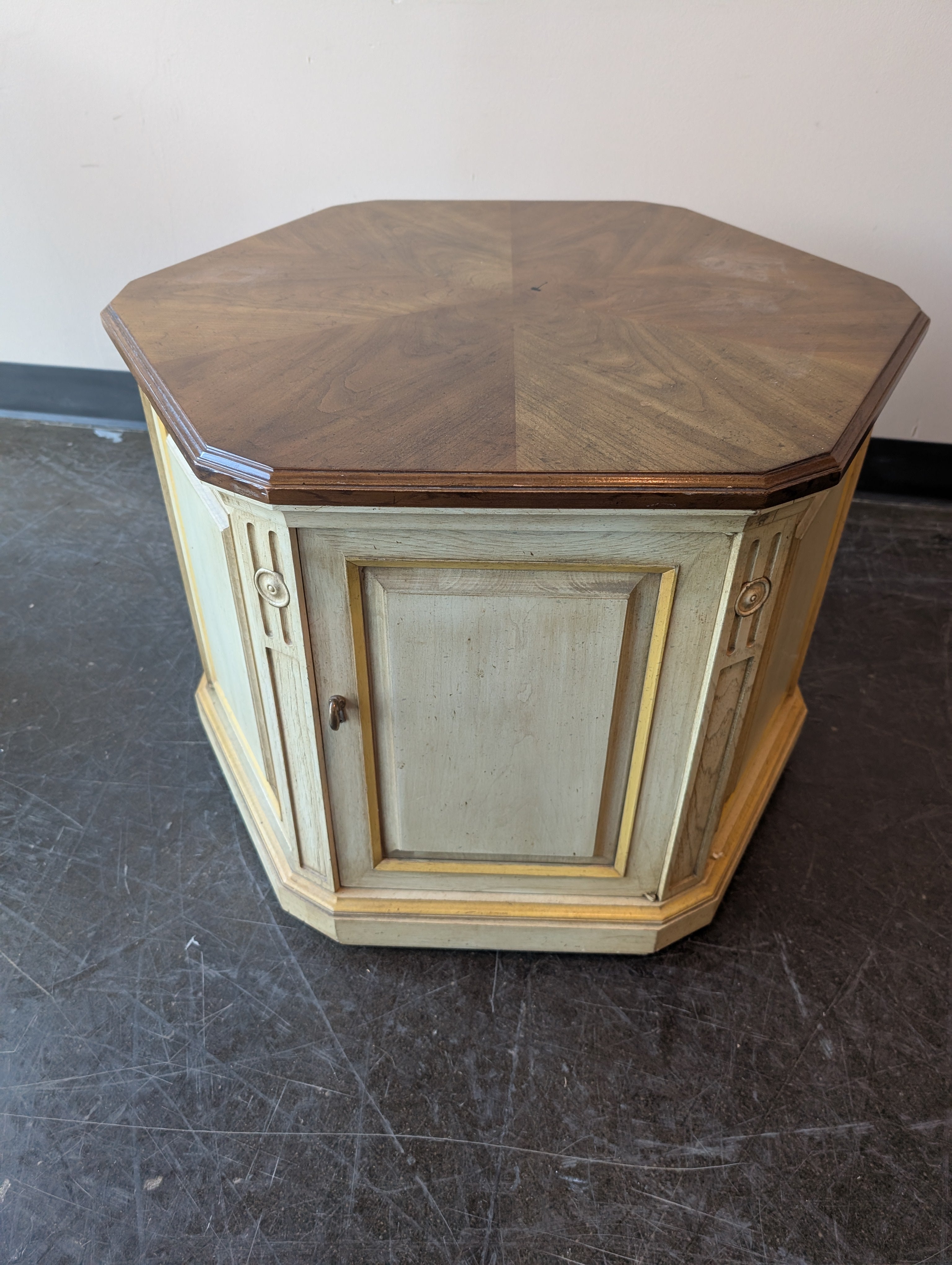 Vintage Heritage Two-Tone Hexagonal Accent Table