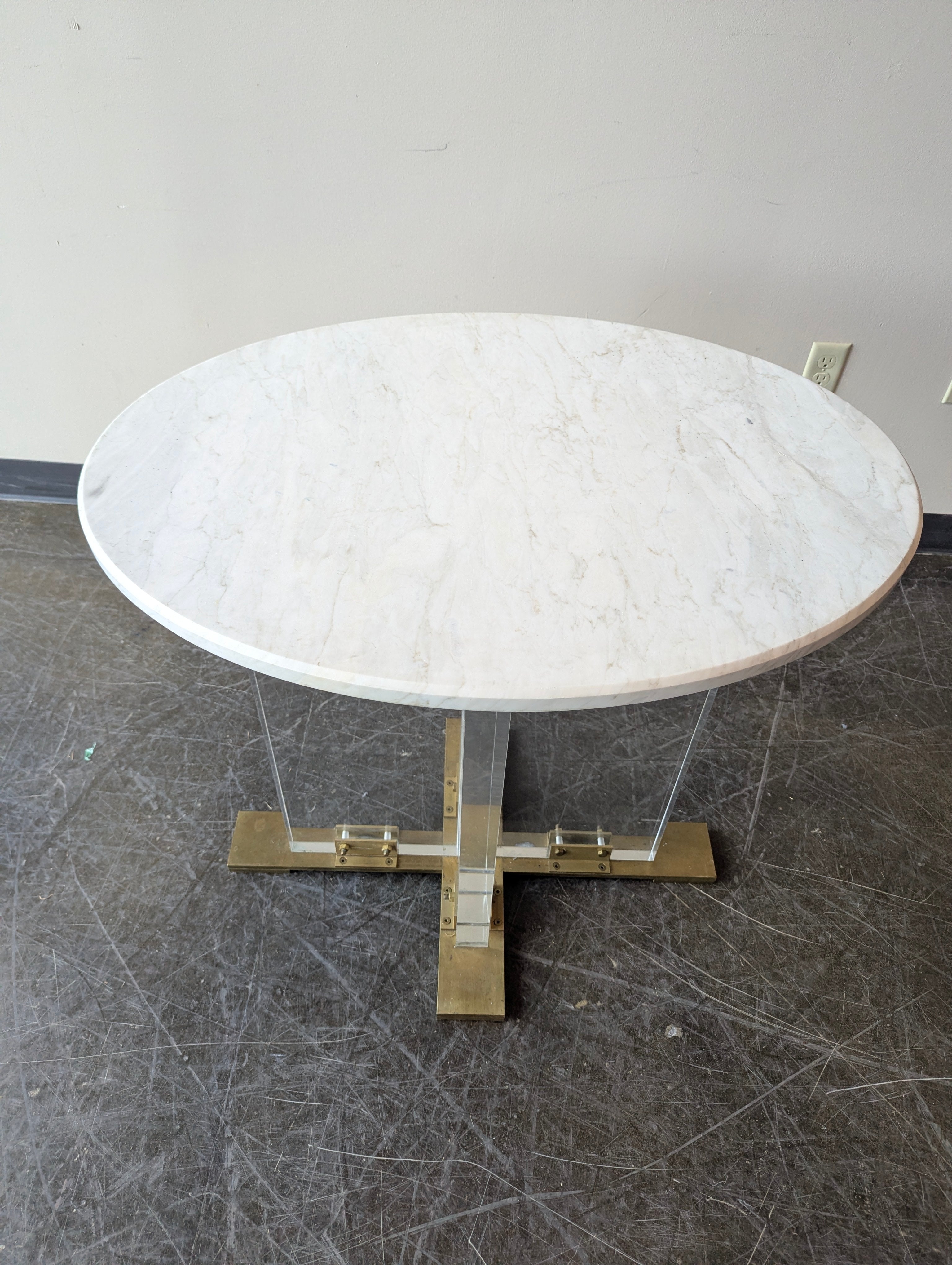 Modern Oval Marble Top Accent Table