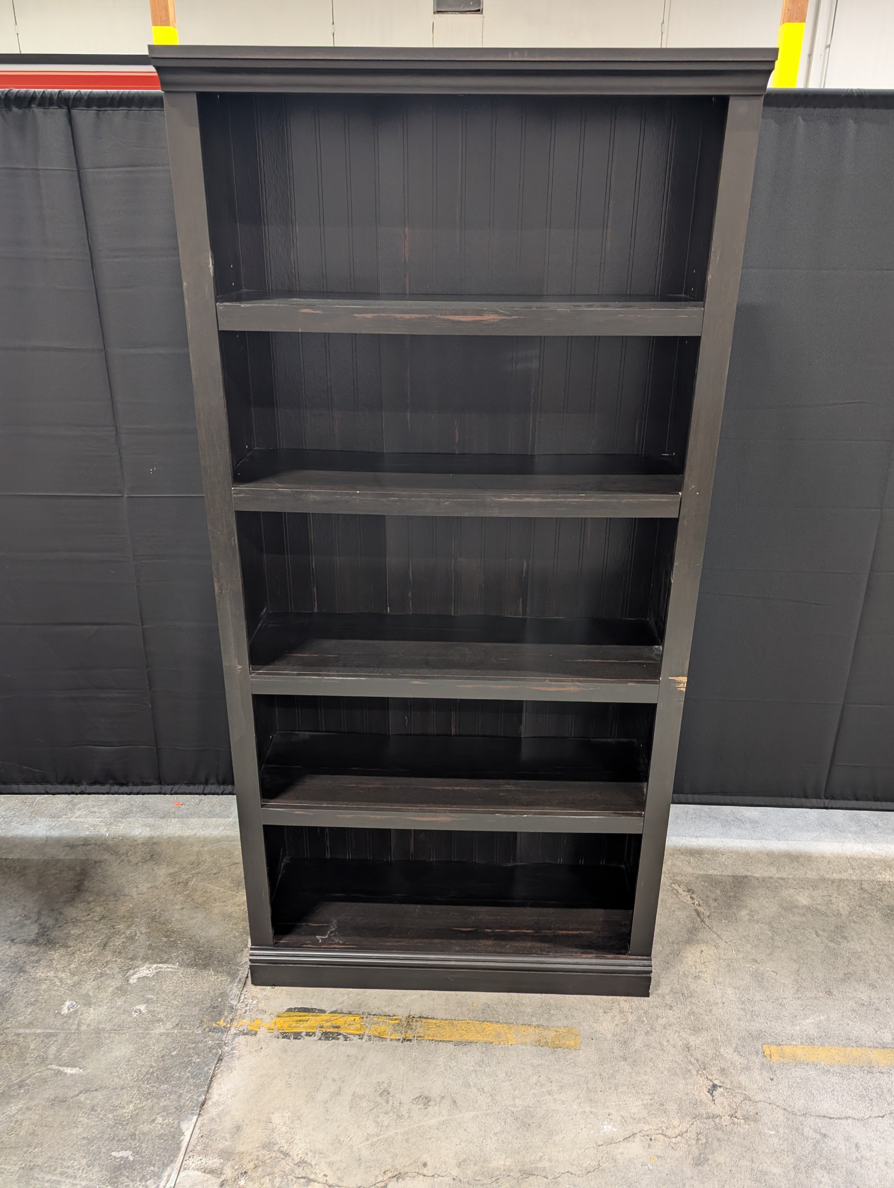 Tall Dark Wood Finish Multi-Shelf Bookcase Storage Unit