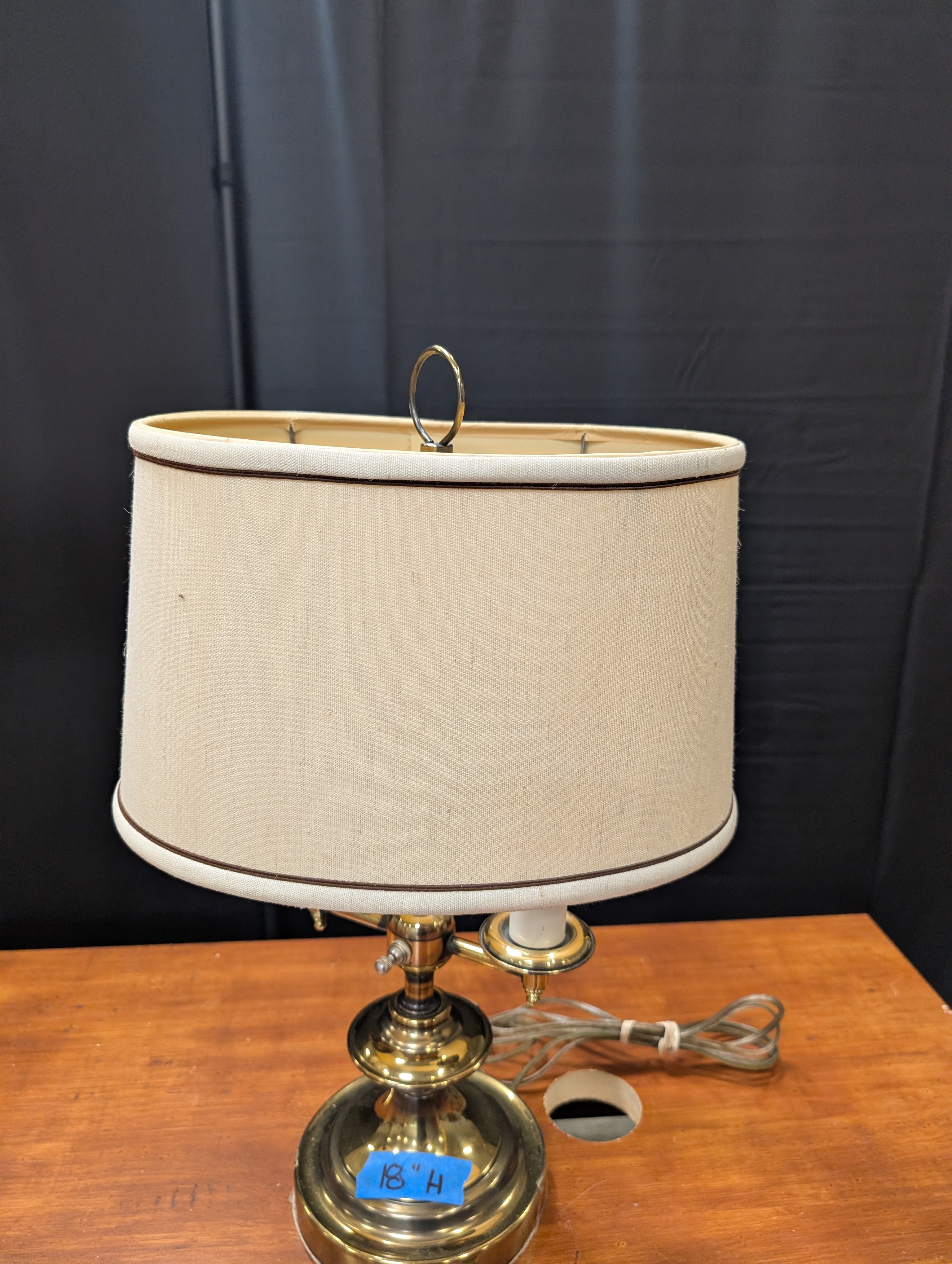 Vintage-Style Brass-Toned Double Candlestick Table Lamp
