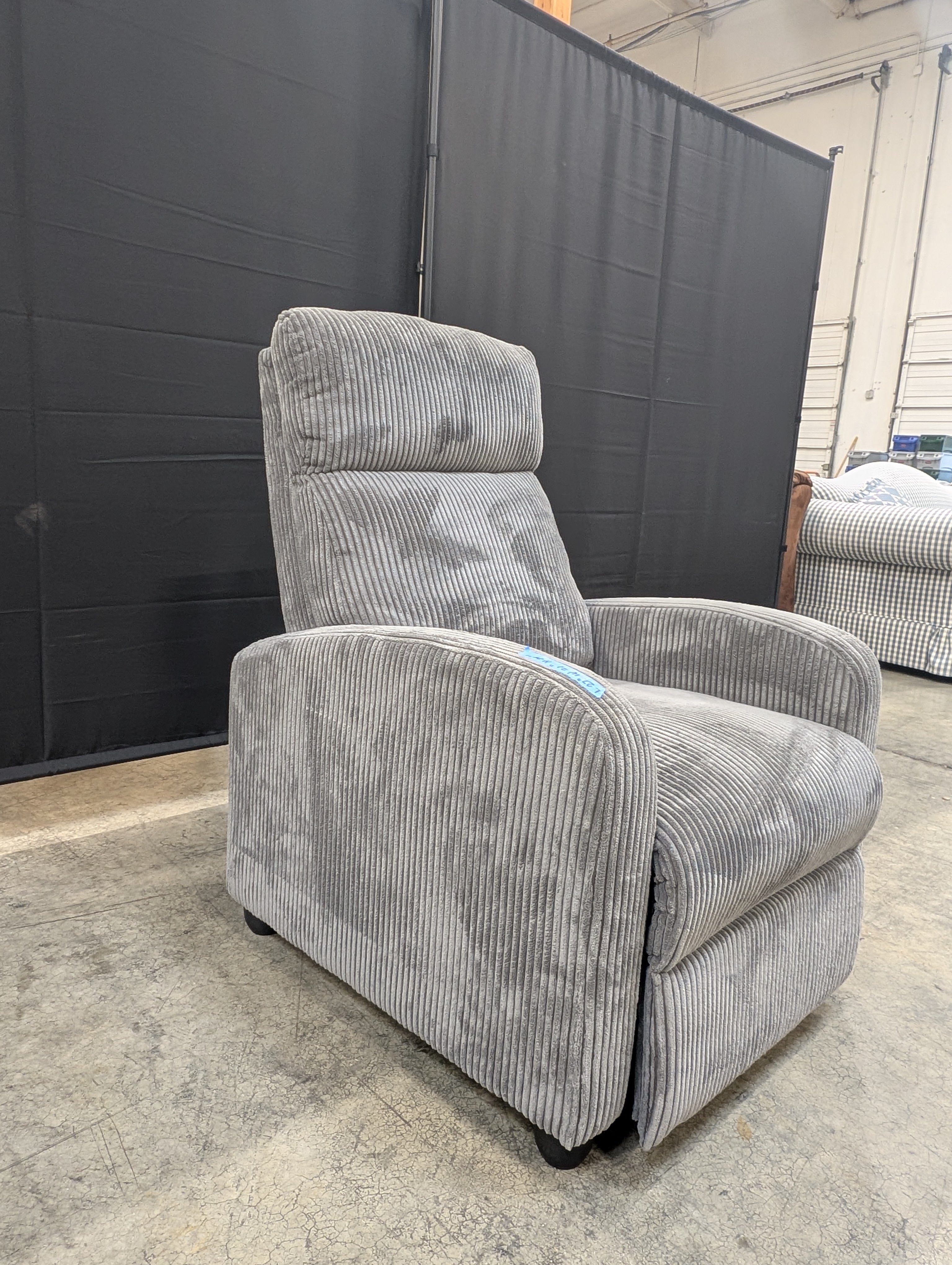 ALL-IN-ONE Grey Corduroy Recliner Chair