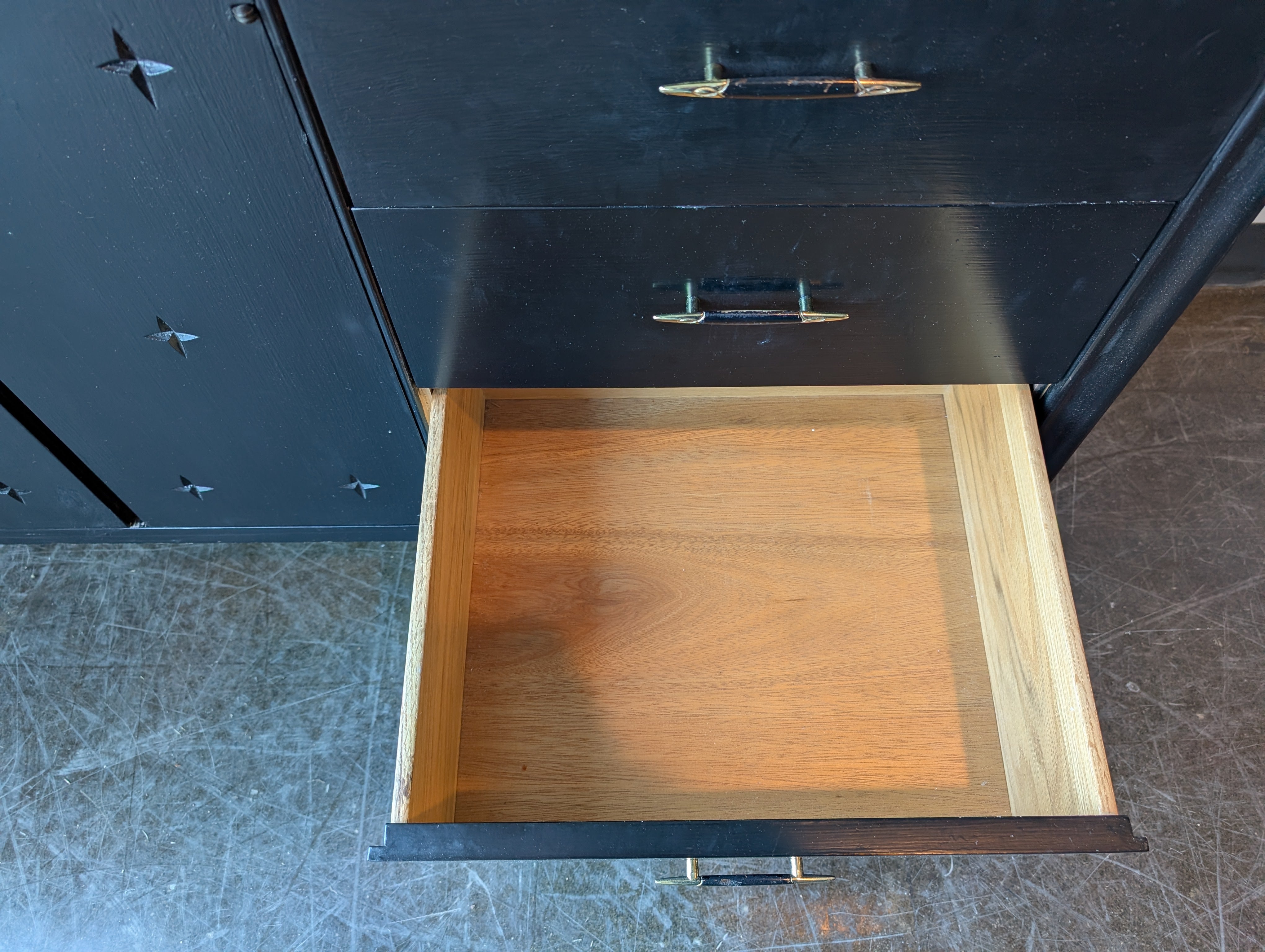 Mid-Century Modern Style Black Dresser Credenza