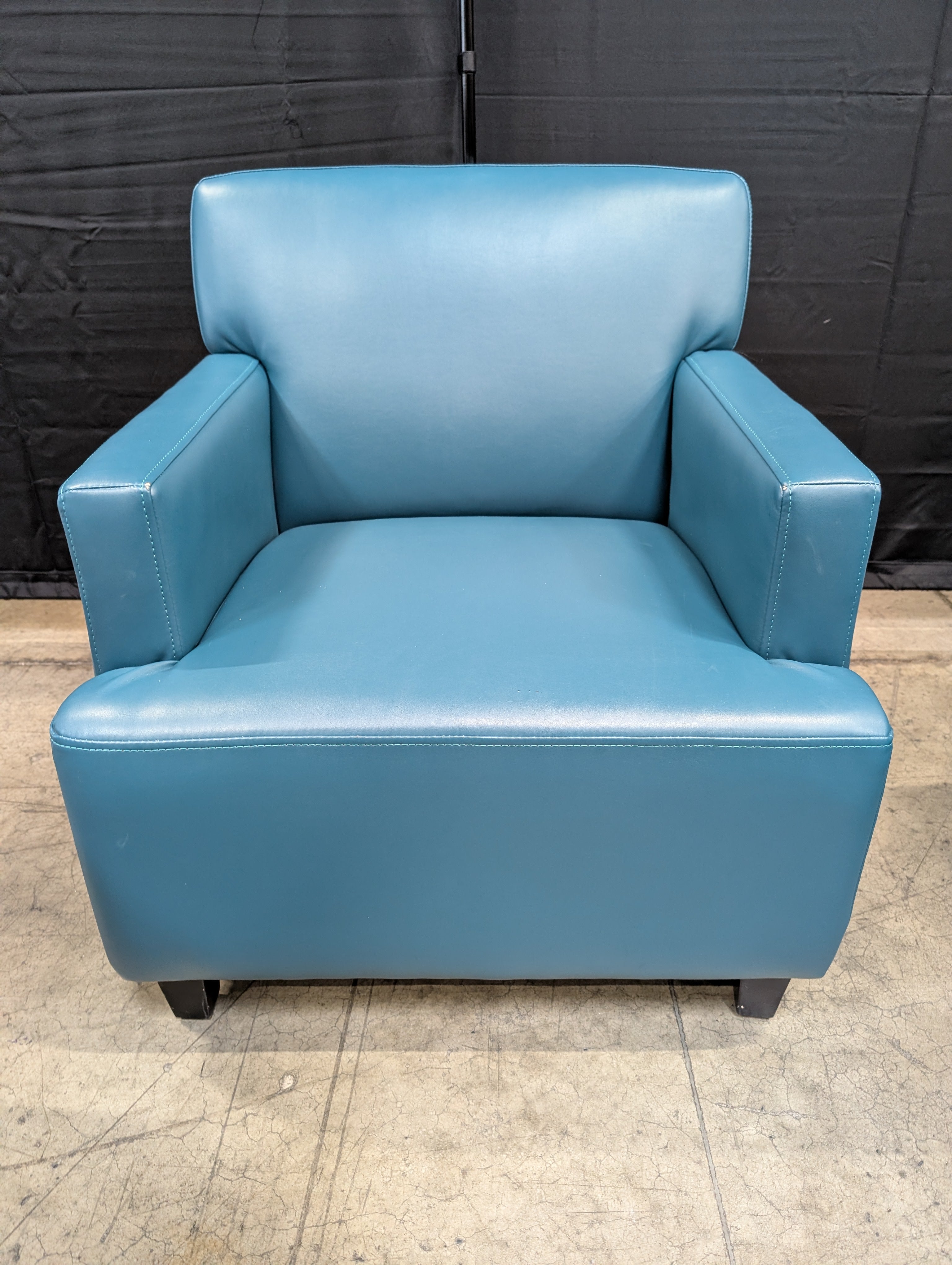 Teal Faux Leather Accent Club Chair