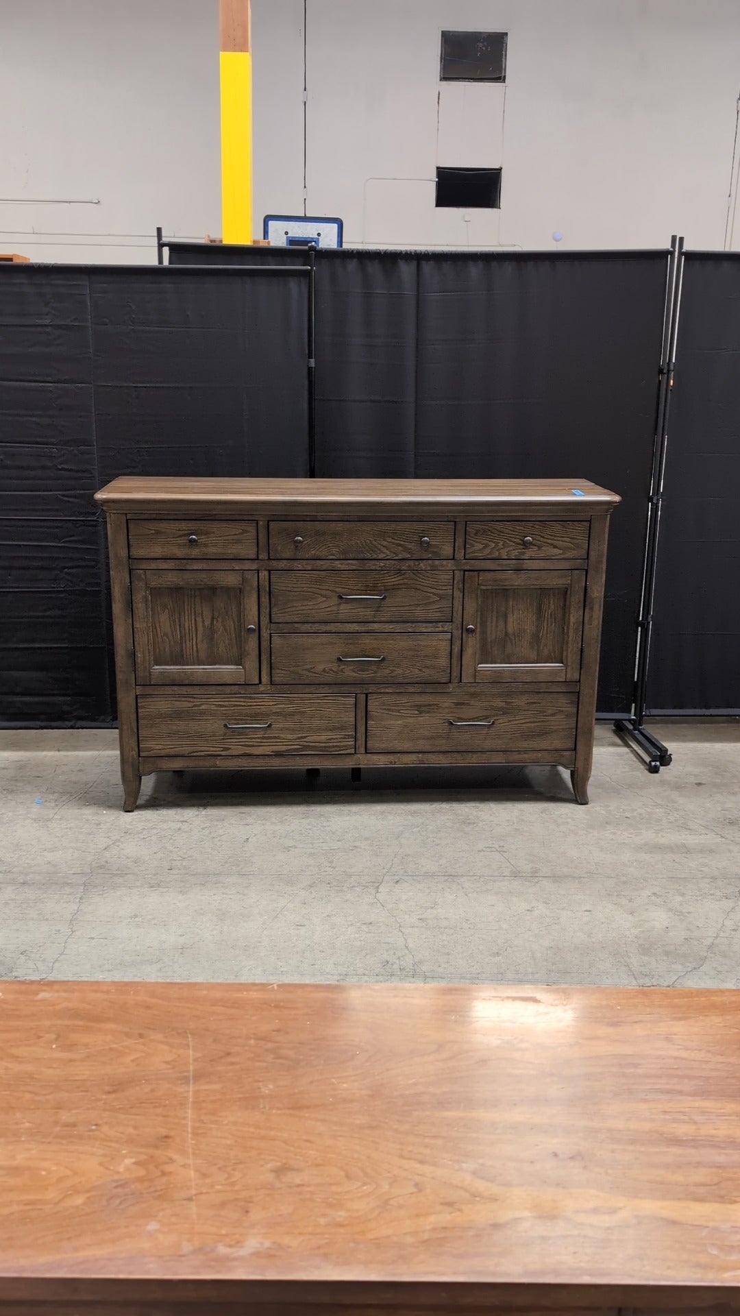 Spacious Dark Wood Magnussen Home Dresser with Varied Storage