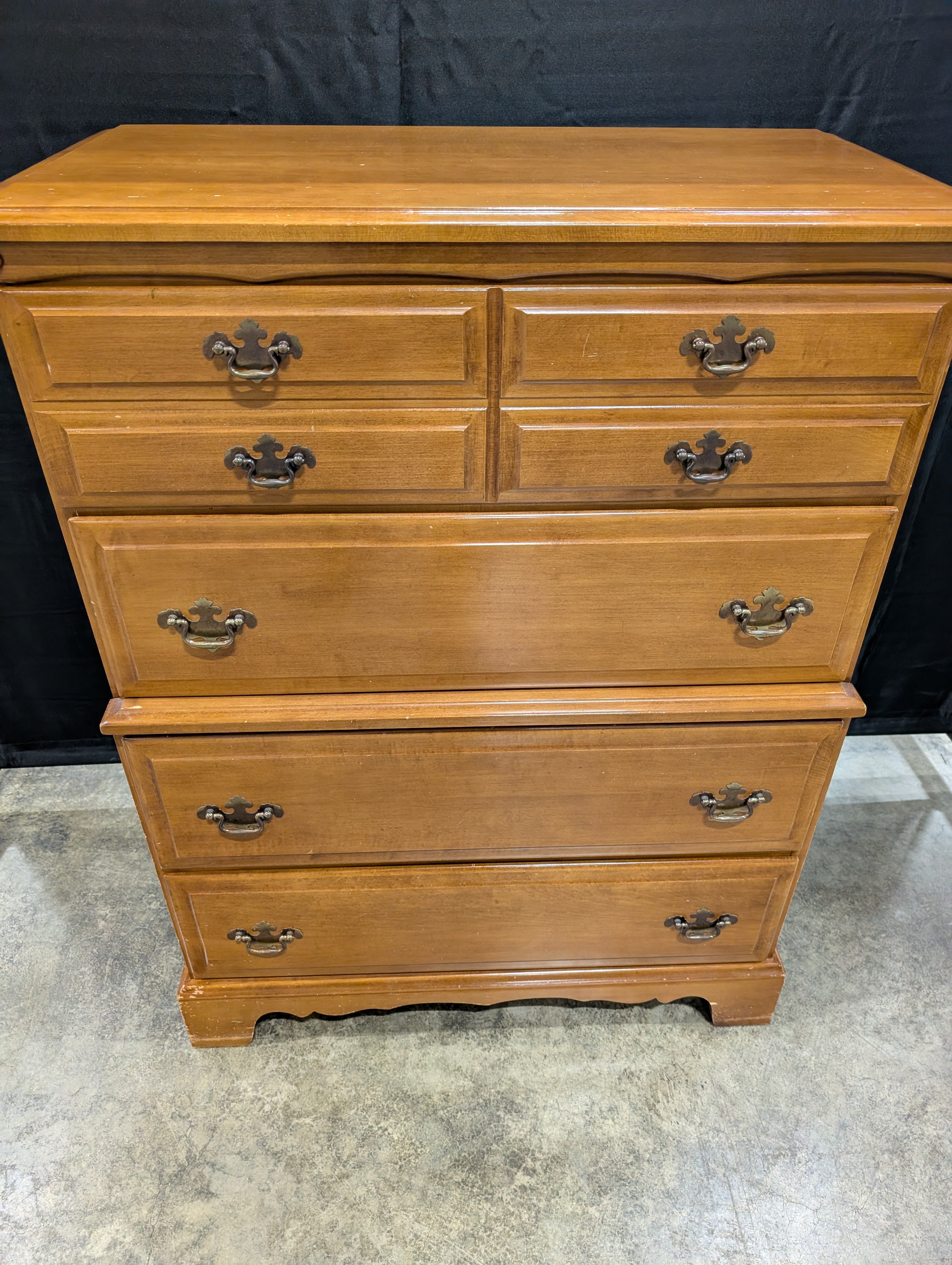 Traditional Five-Drawer Wooden Chest