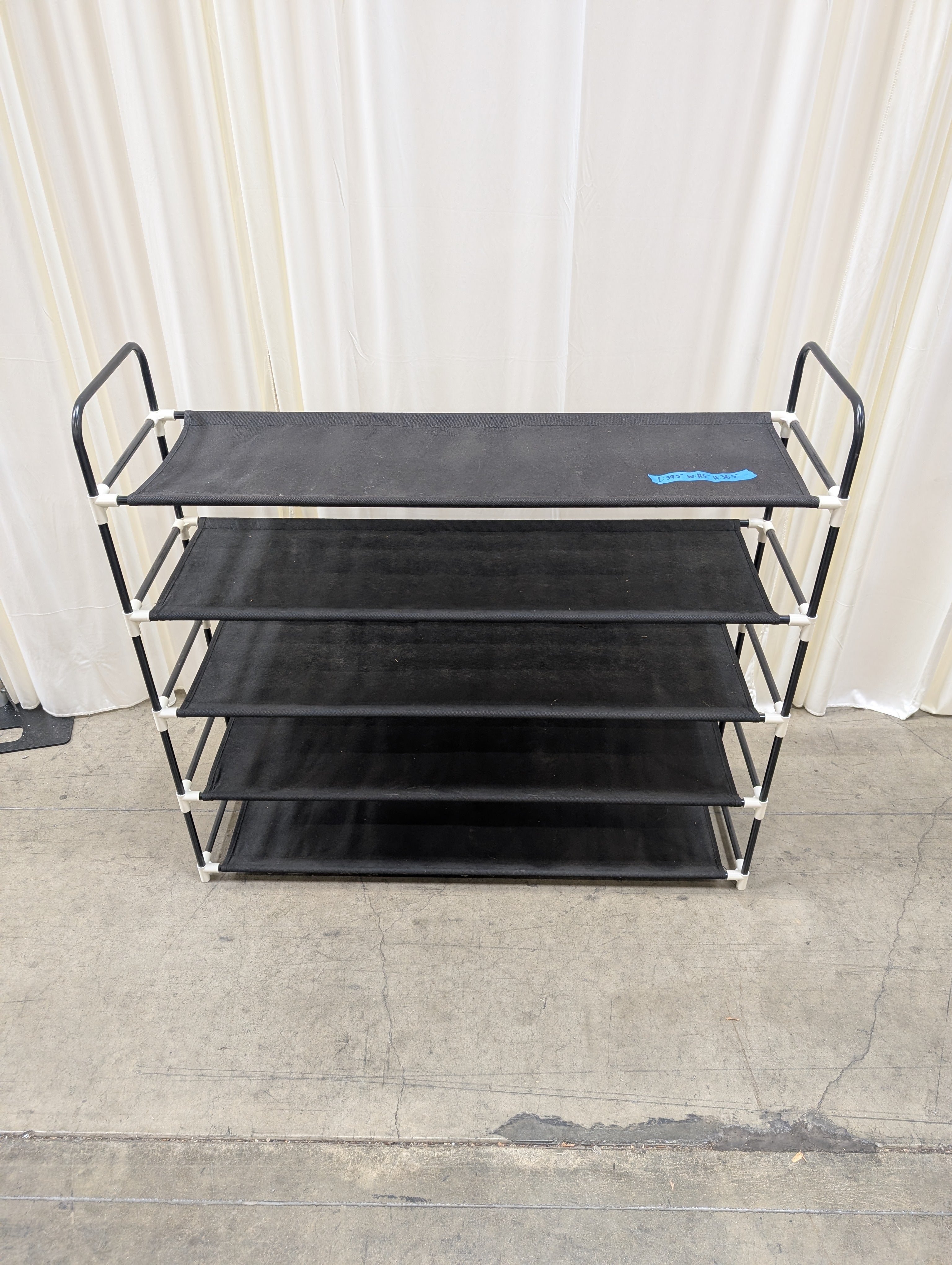 Five-Tier Fabric Shoe Rack in Black