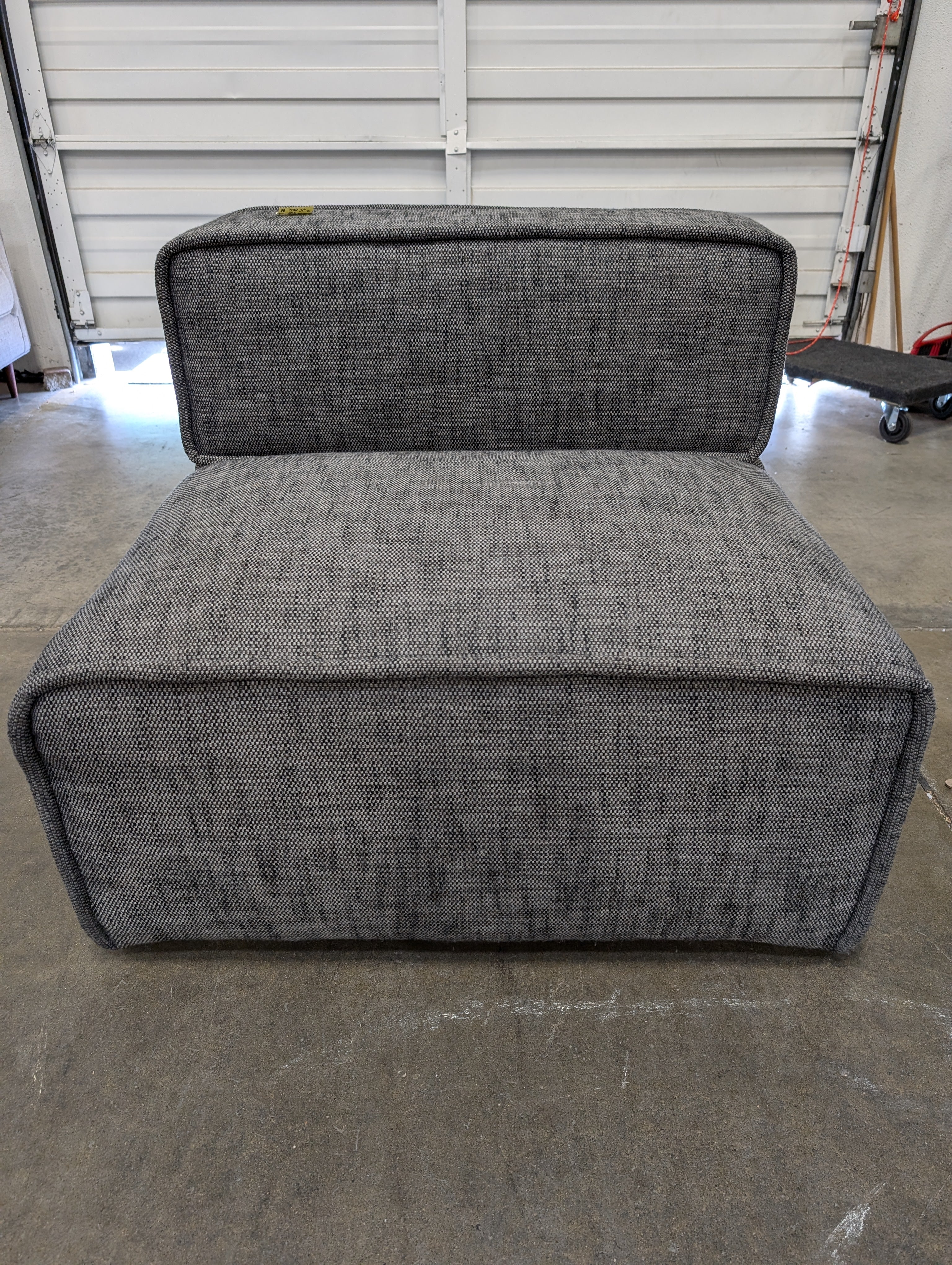 Modern Grey Fabric Modular Cube Seat