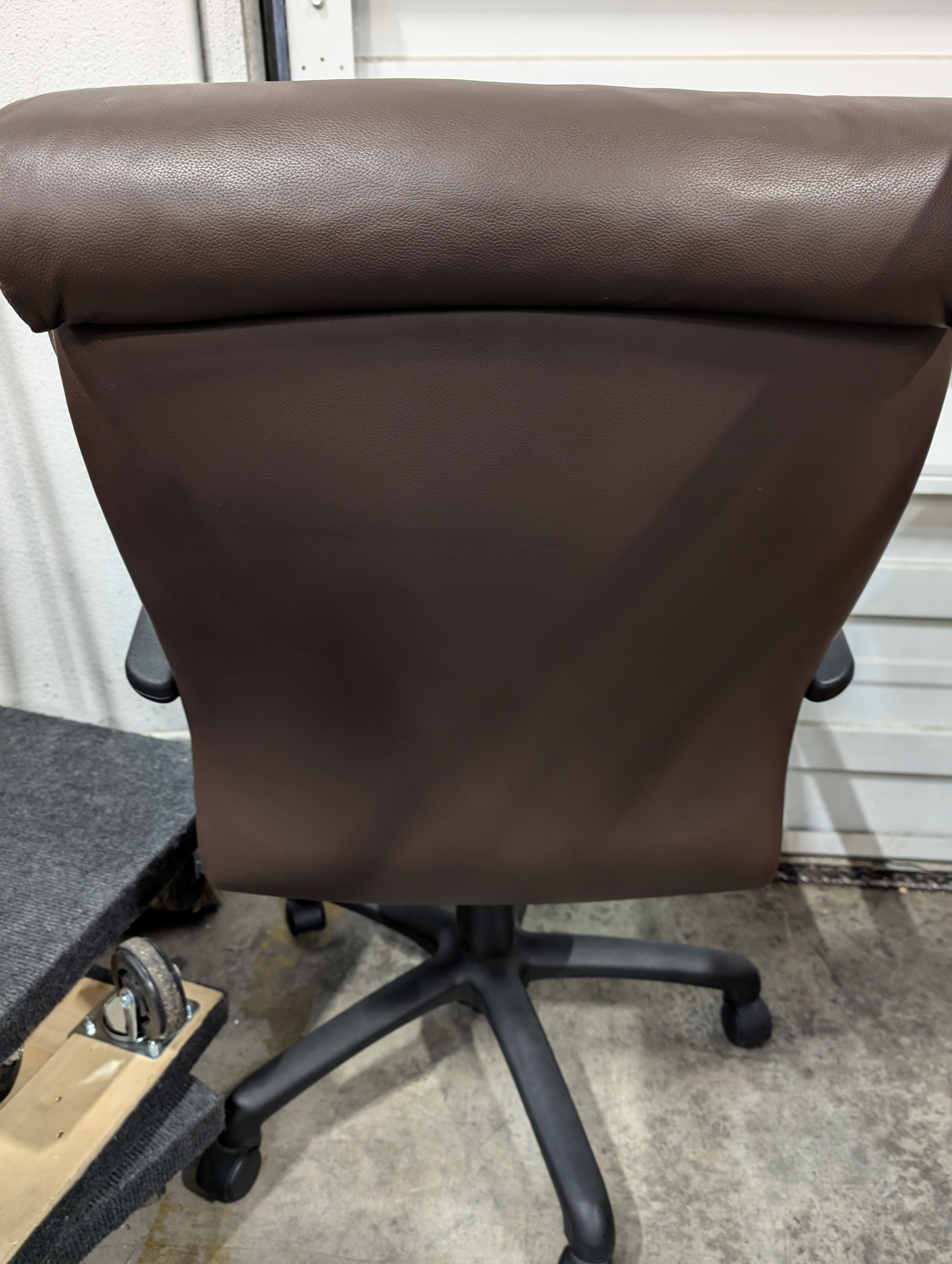 Warehouse sale-- Brown Upholstered Swivel Office Chair with Armrests