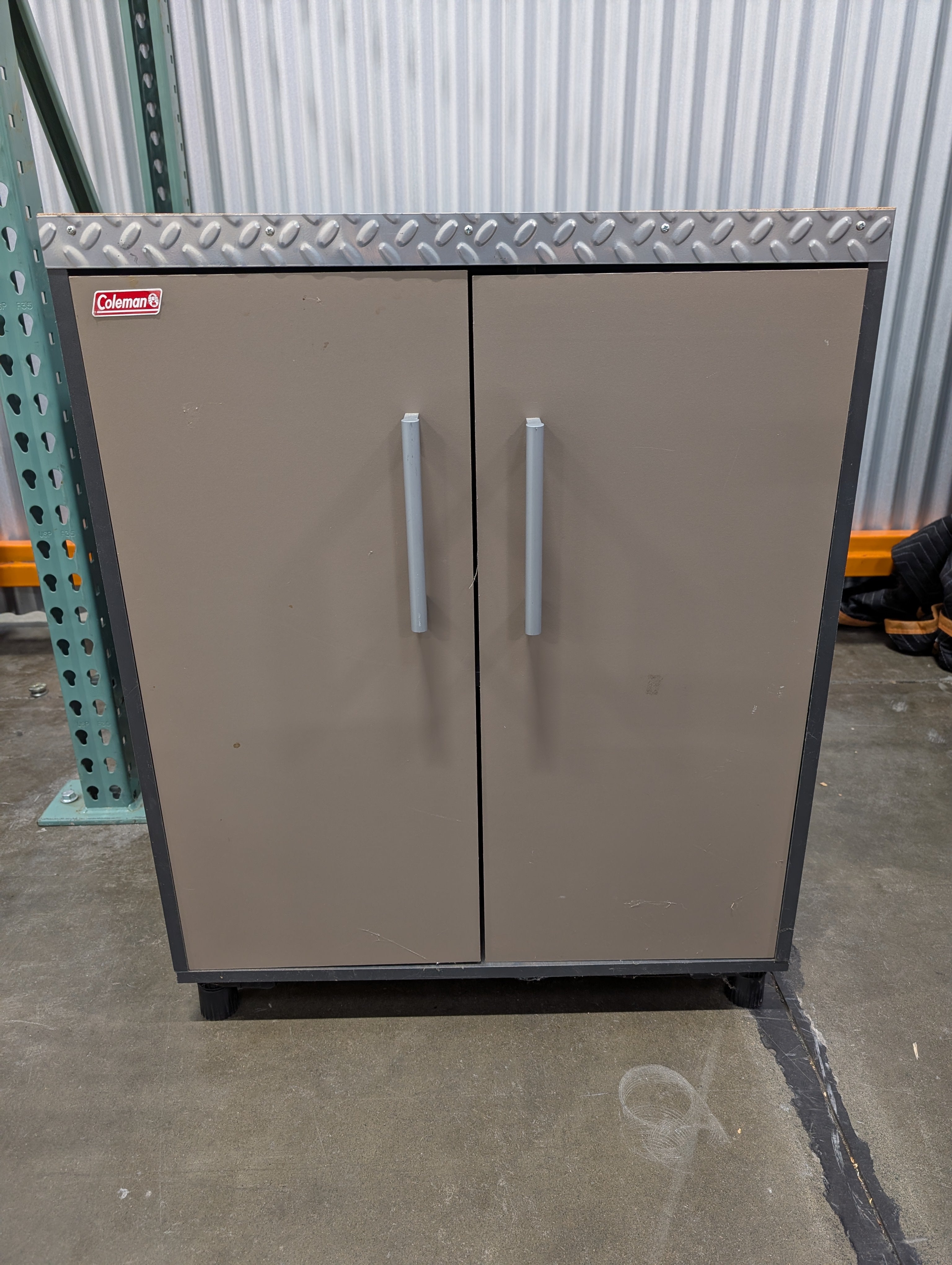 Coleman Two-Door Storage Cabinet with Tan Top