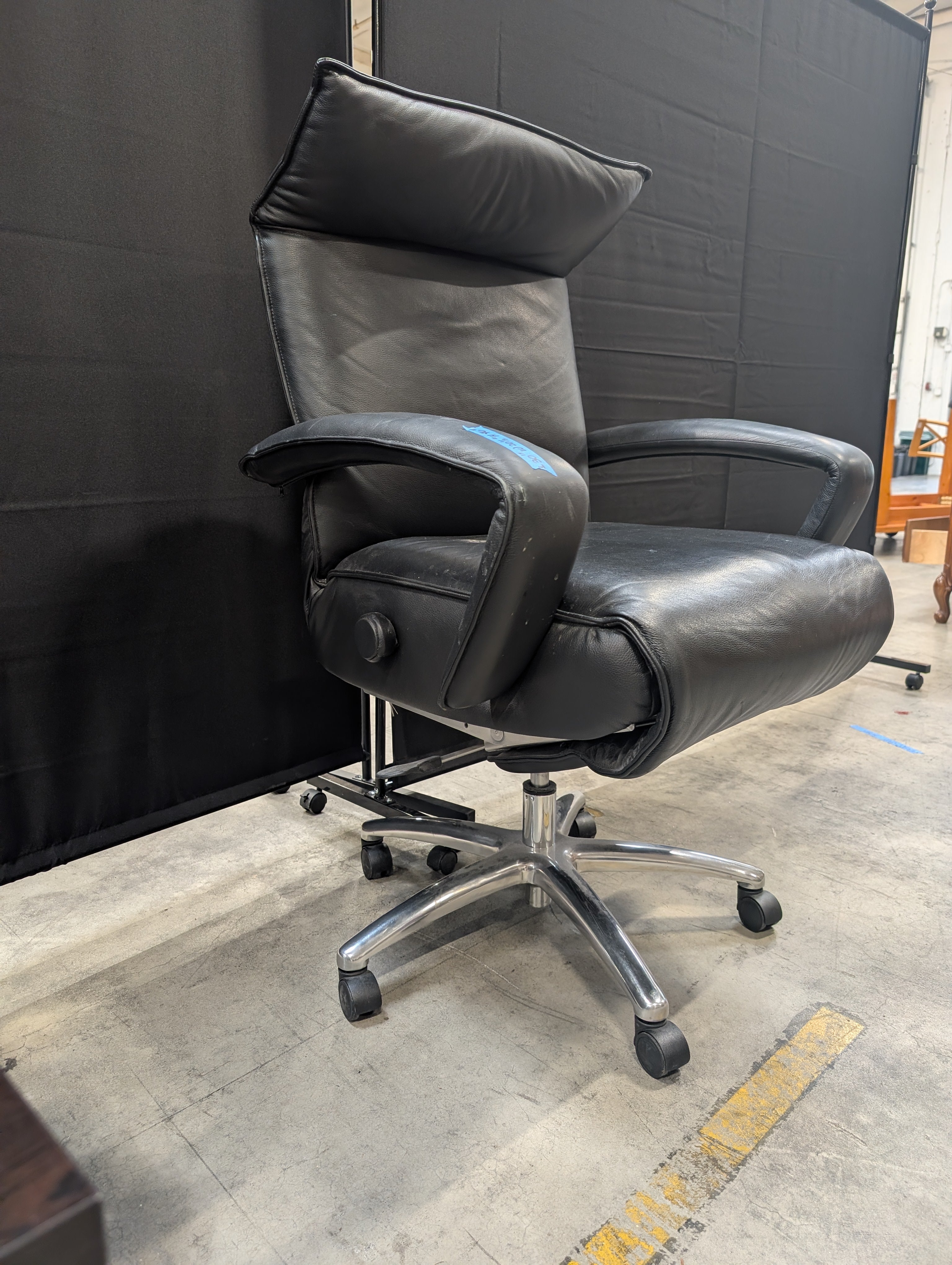 Padded High-Back Swivel Office Chair with Armrests