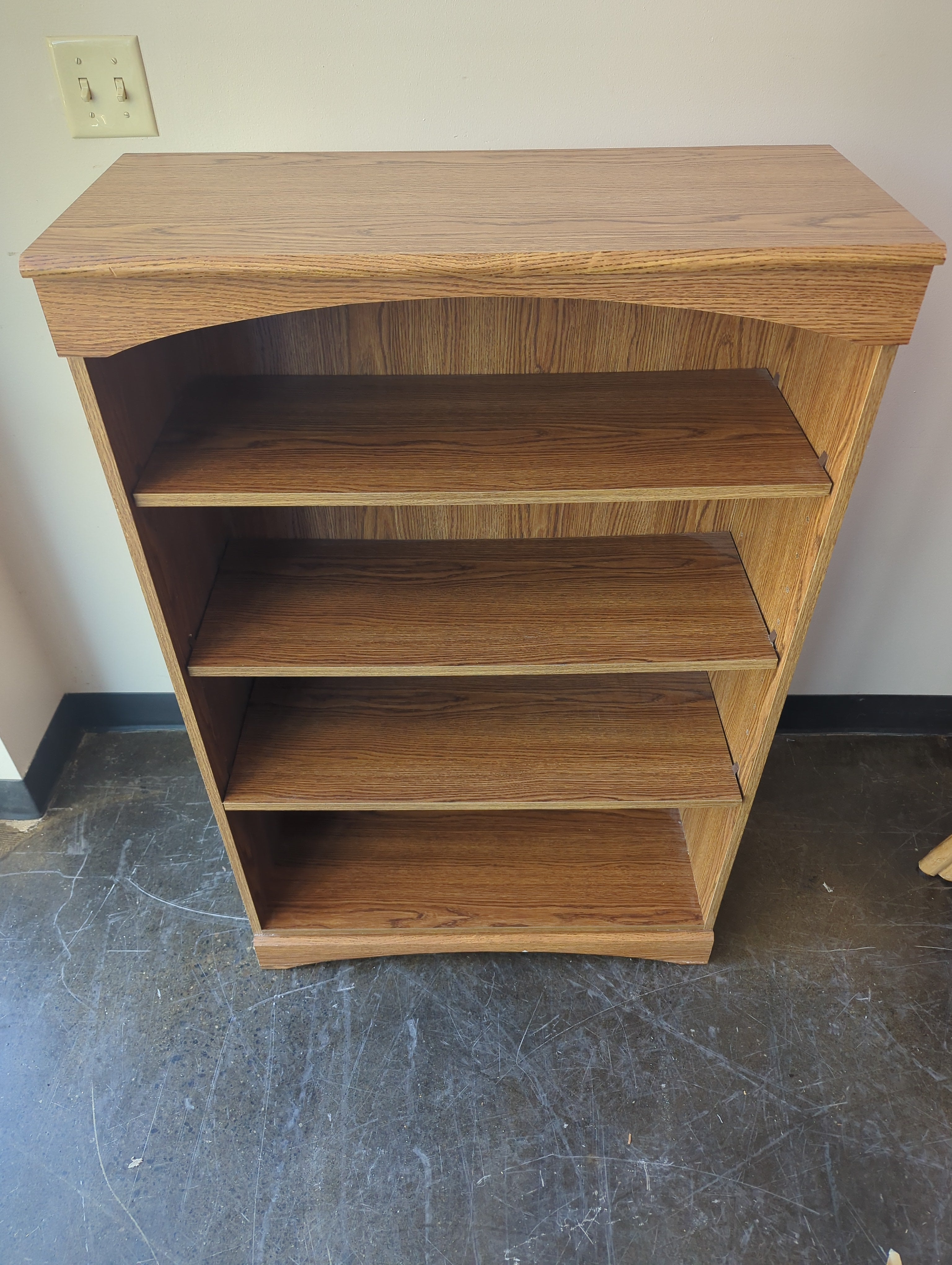 Compact Wood Finish Four-Tier Bookshelf